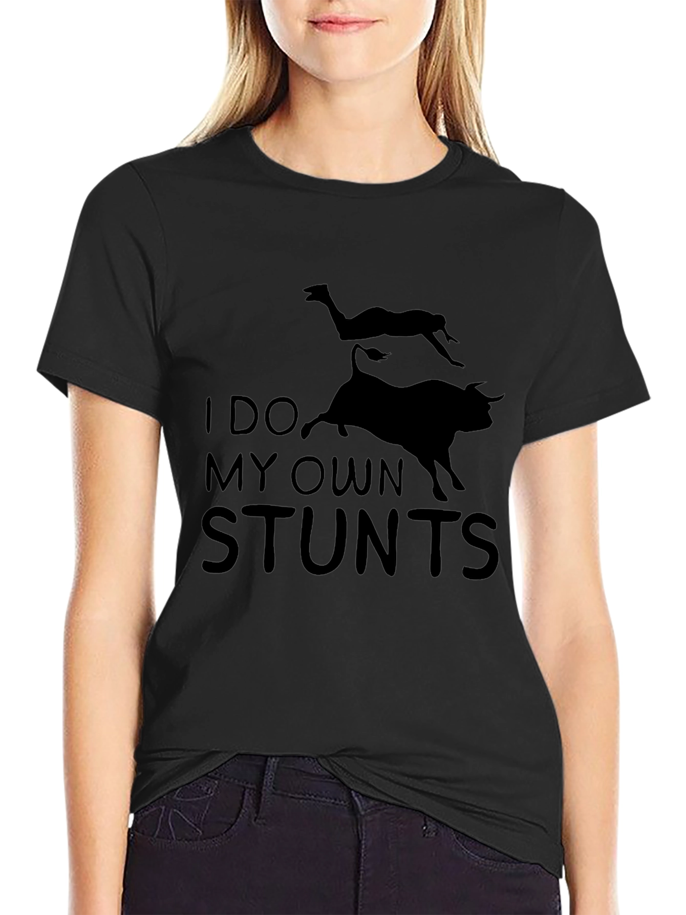 Black I Do My Own Stunts Graphic Tee view 2