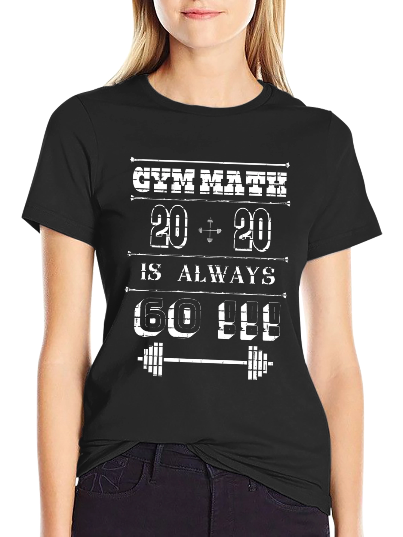 Black Gym Math T-Shirt - Funny Workout Tee view 2