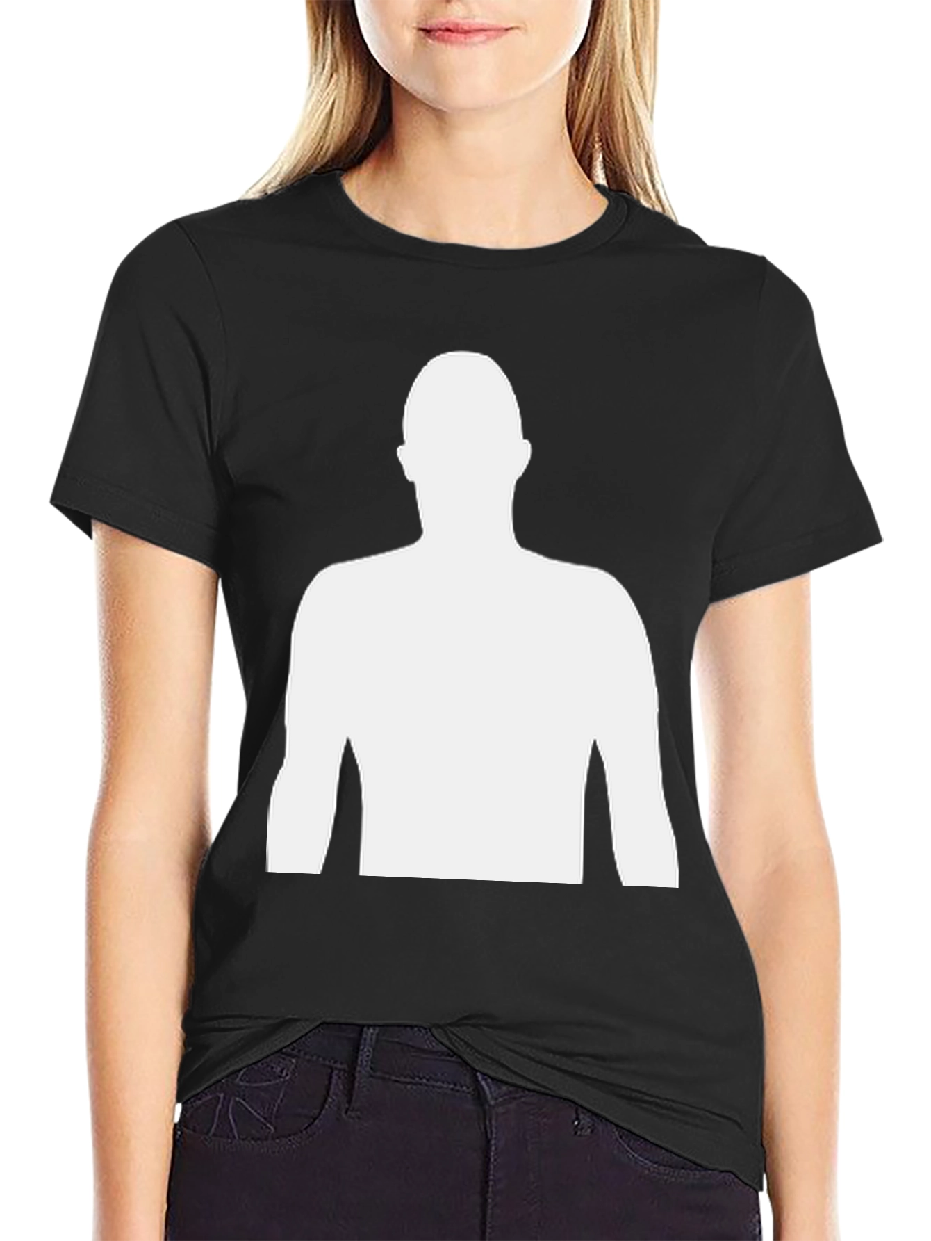Black Silhouette Graphic Tee - Black Casual Shirt view 2