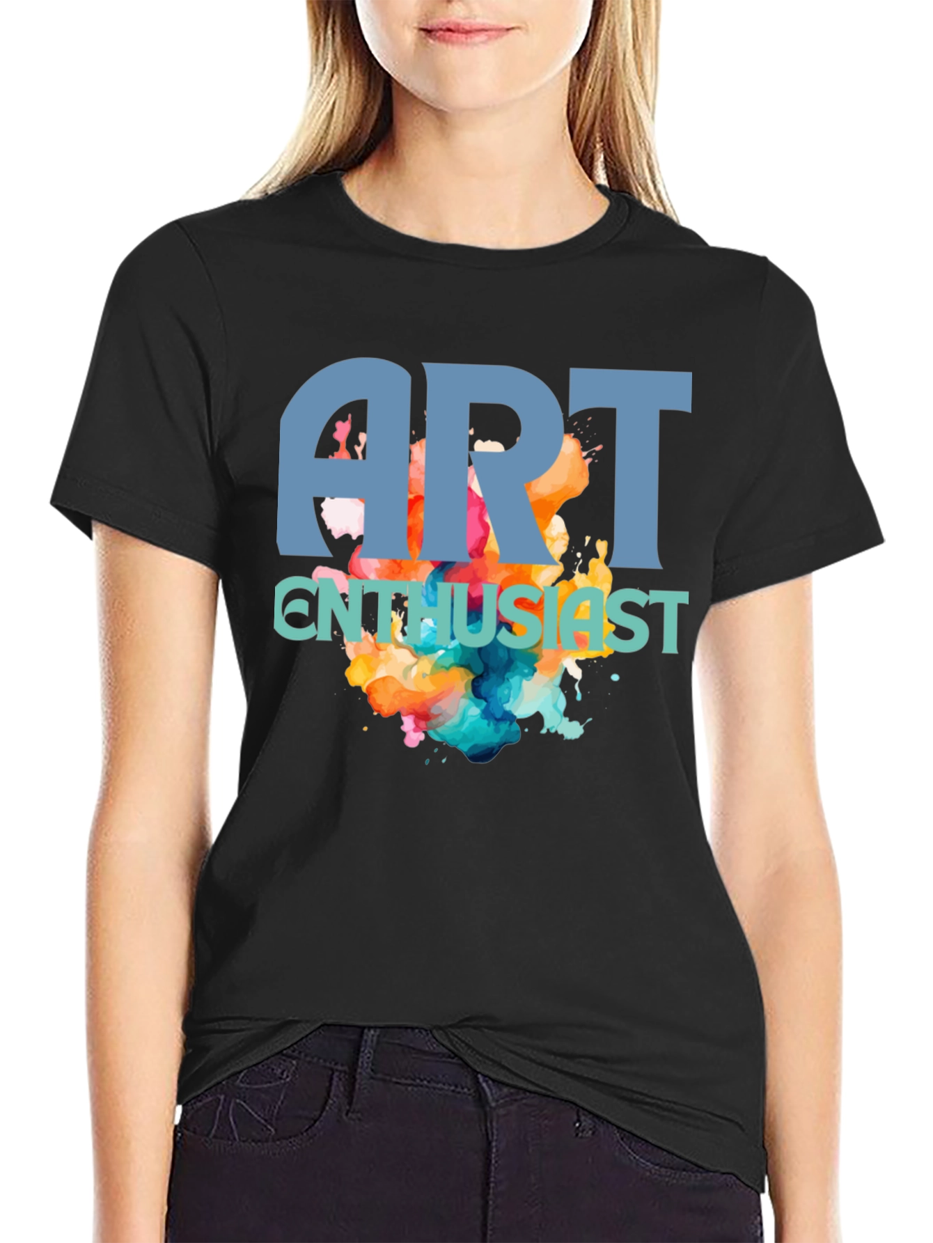 Black Art Enthusiast T-Shirt - Artistic Design view 2