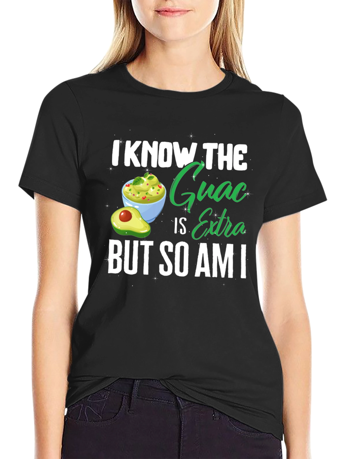 Black Guac Is Extra Tee - Avocado Lover's Shirt view 2