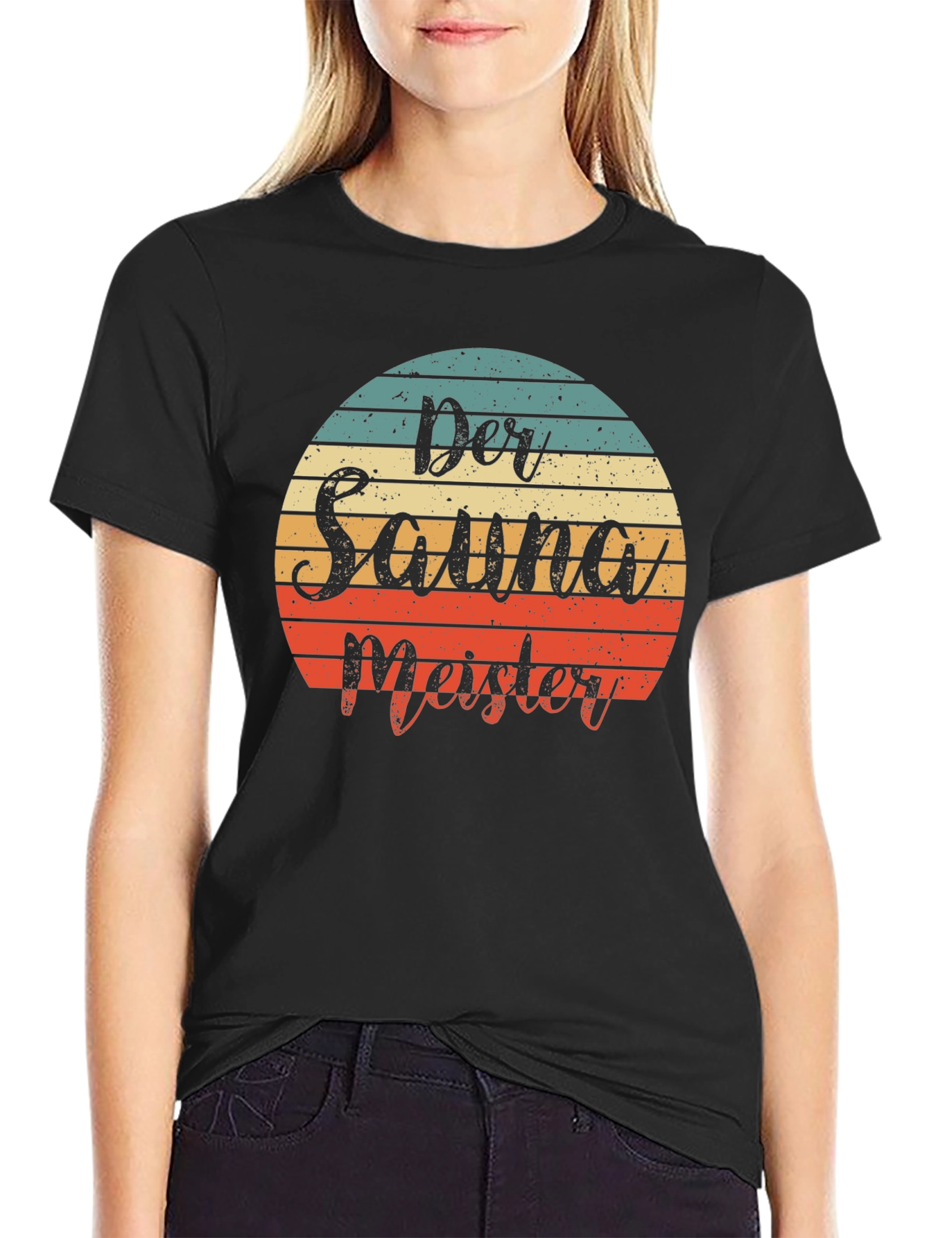 Black Der Sauna Meister Retro T-Shirt view 2