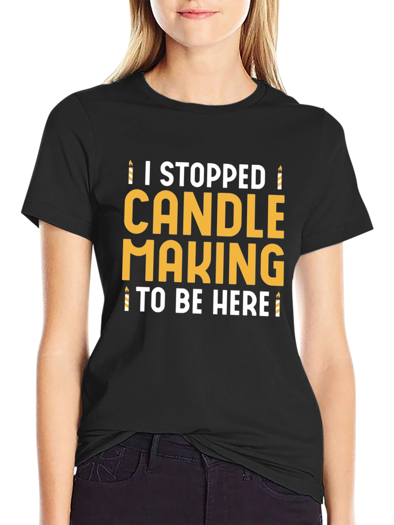 Black Candle Making Funny Graphic T-Shirt view 2