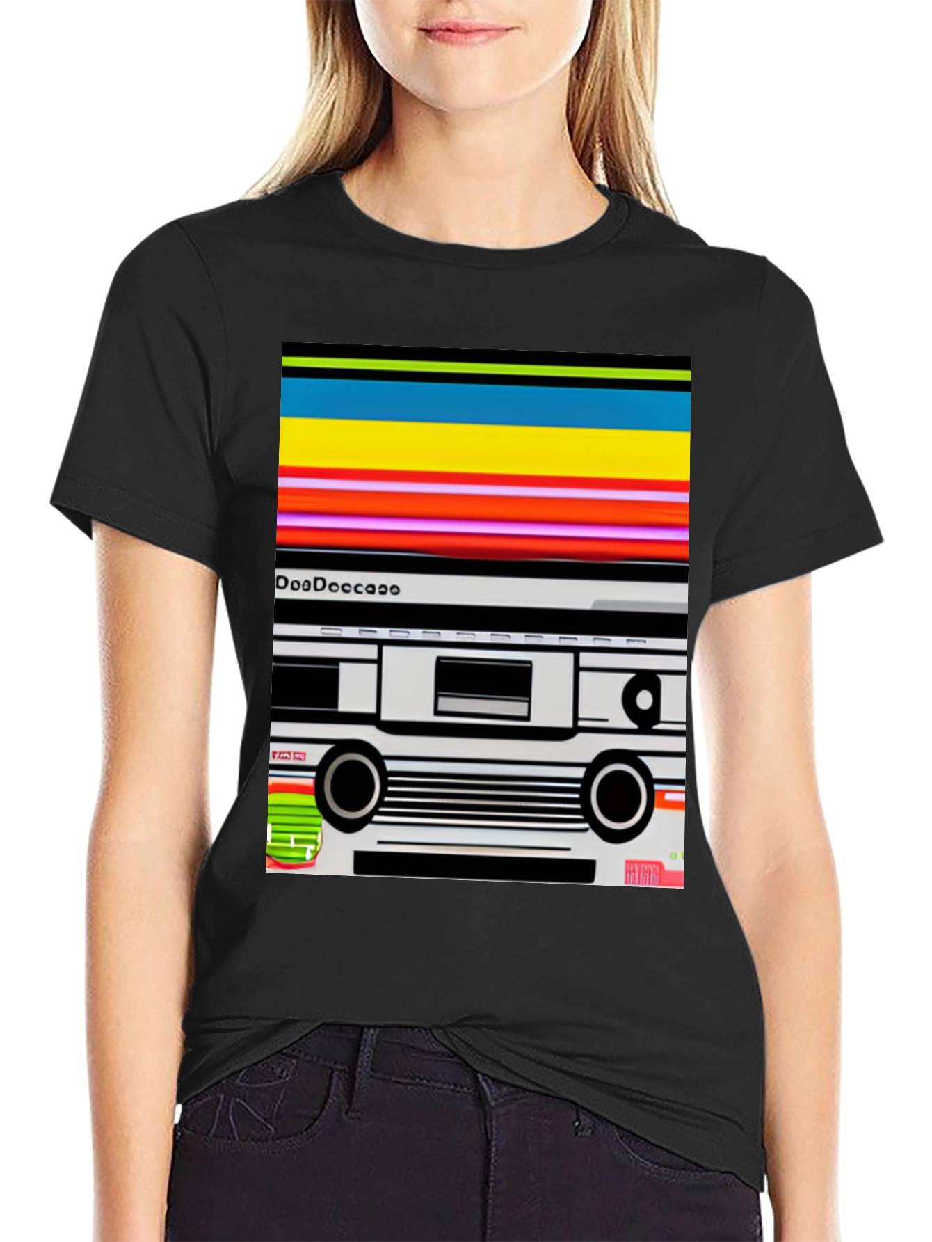 Black Retro Cassette Tape Graphic Tee - Black view 2