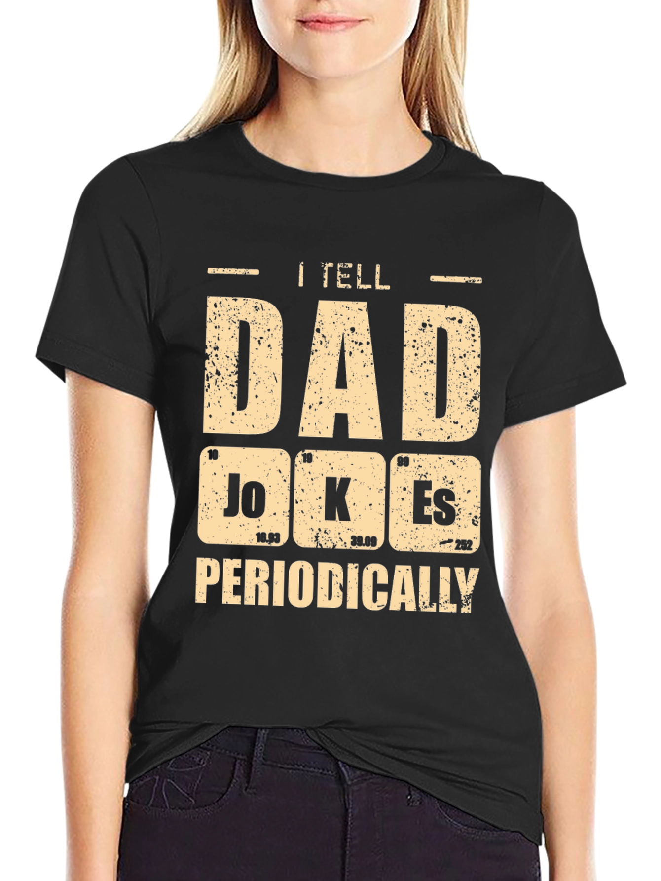 Black Dad Jokes Periodically T-Shirt view 2