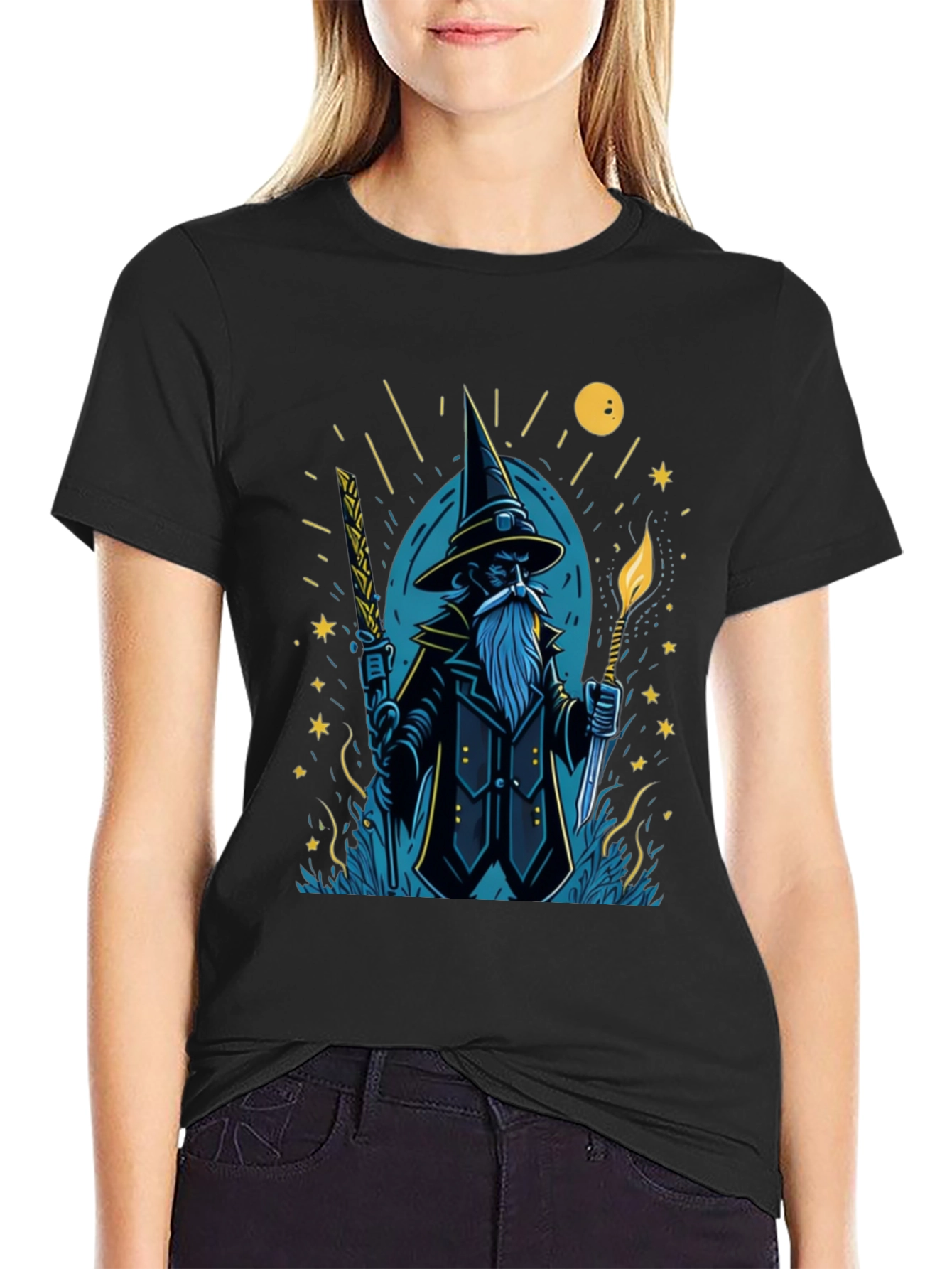 Black Wizard Graphic Tee - Magical Style view 2