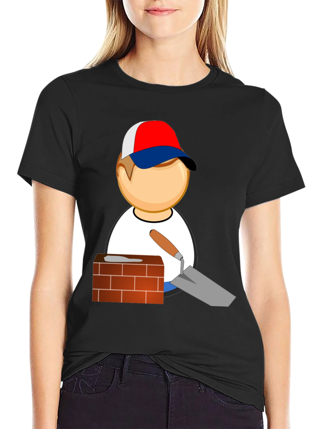 Black Masonry T-Shirt - Bricklayer Graphic Tee view 2