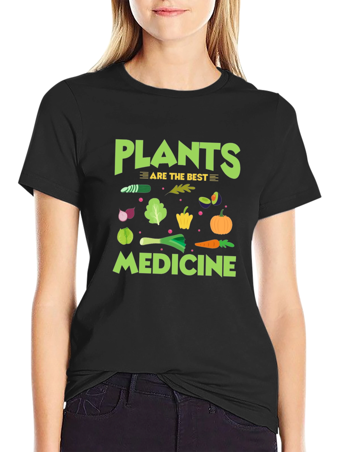 Black Plants Are The Best Medicine Graphic T-Shirt view 2