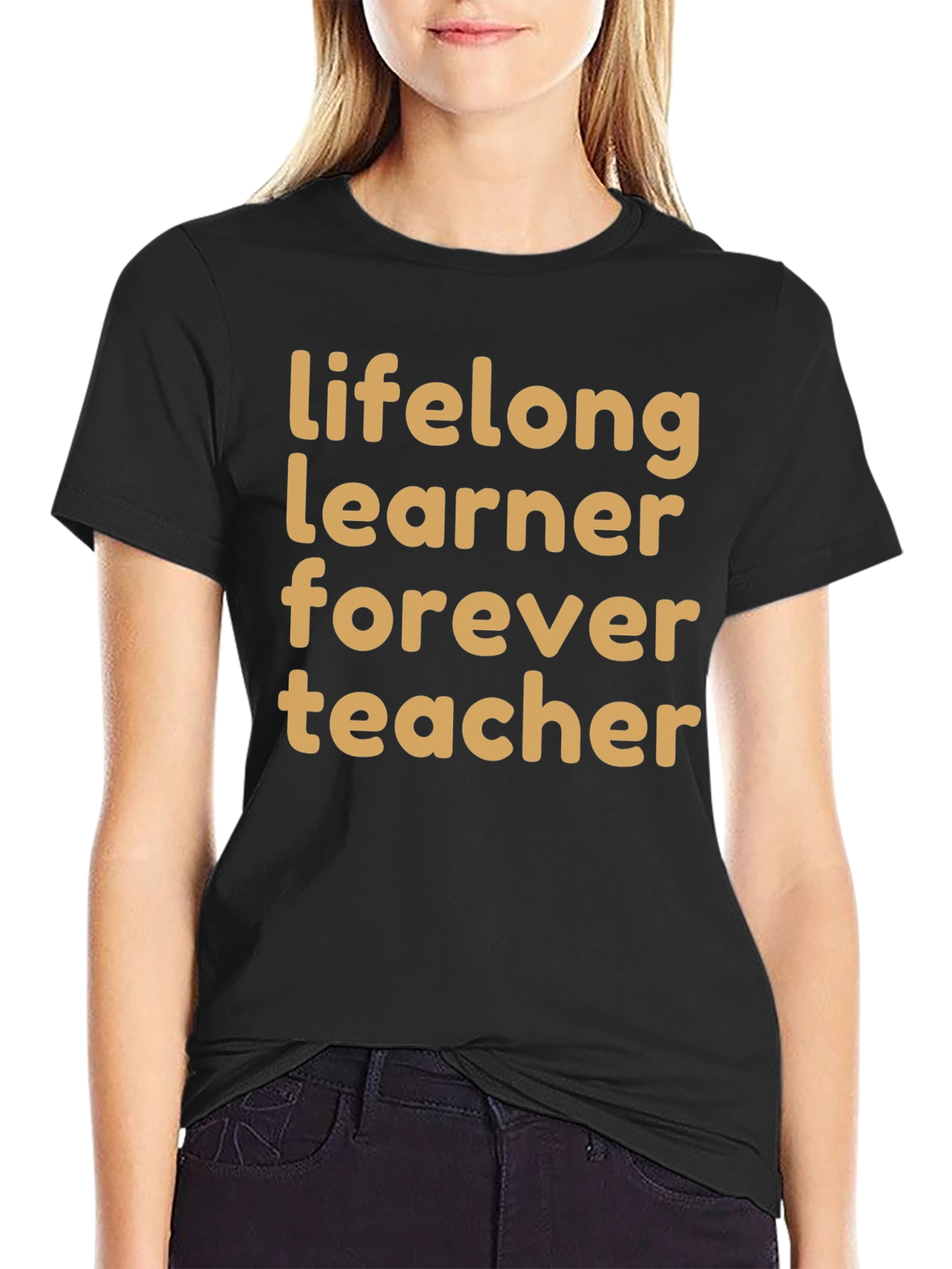 Black Lifelong Learner T-Shirt - Black Casual Tee view 2