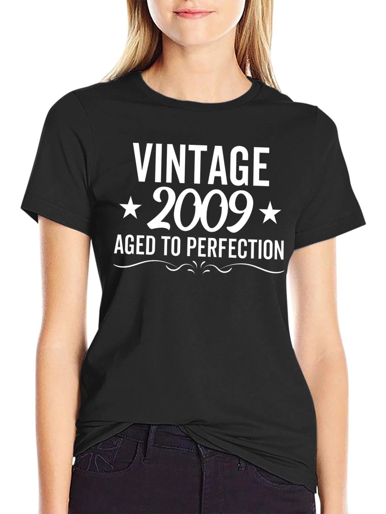 Black Vintage 2009 Aged to Perfection T-Shirt view 2