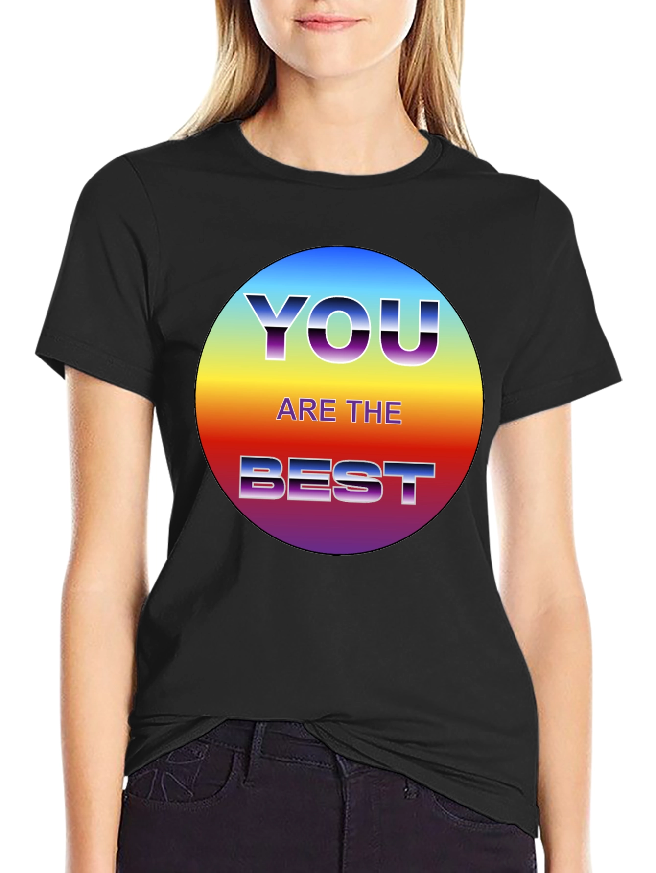 Black You Are The Best Graphic T-Shirt - Black view 2
