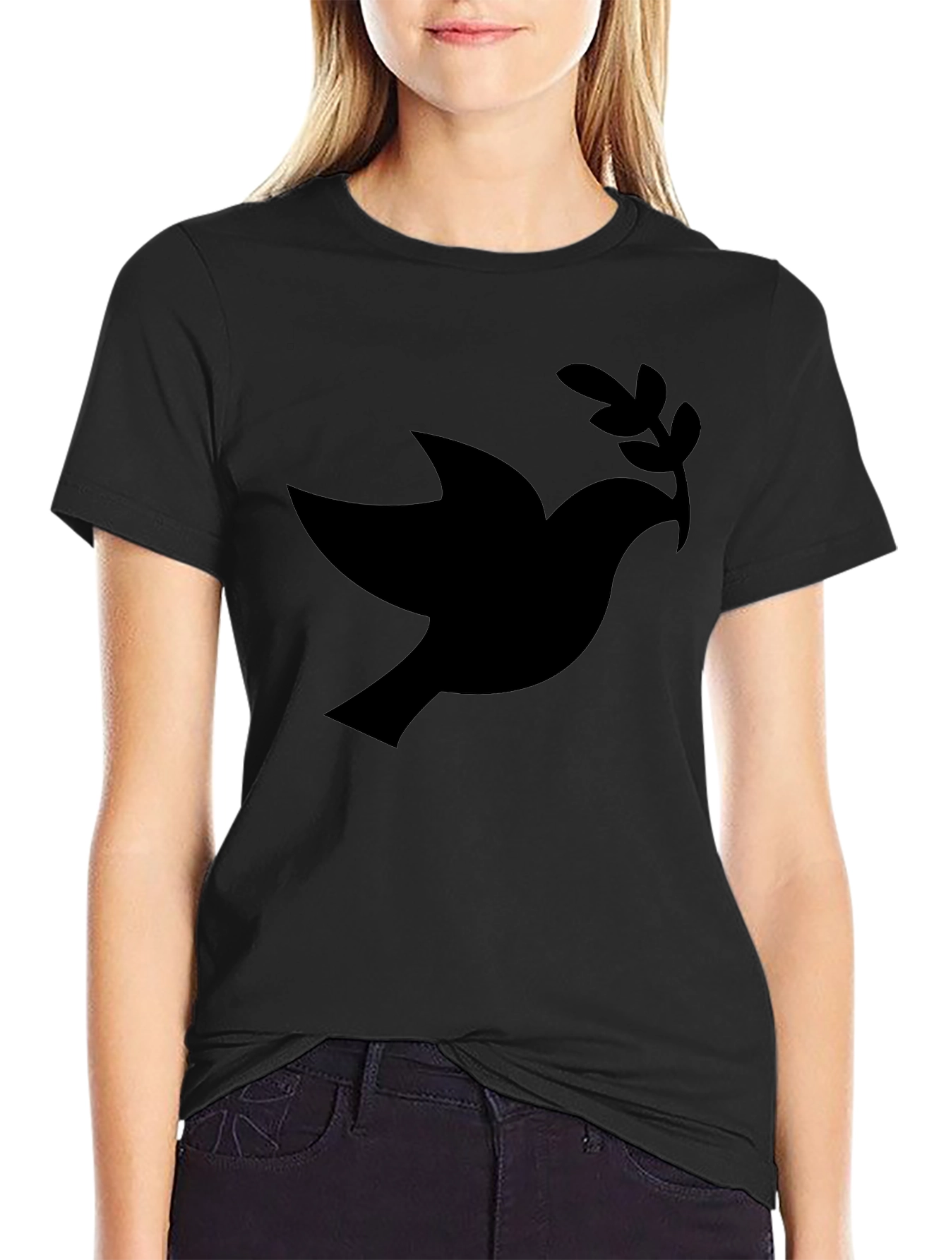 Black Dove of Peace Graphic Tee - Black view 2