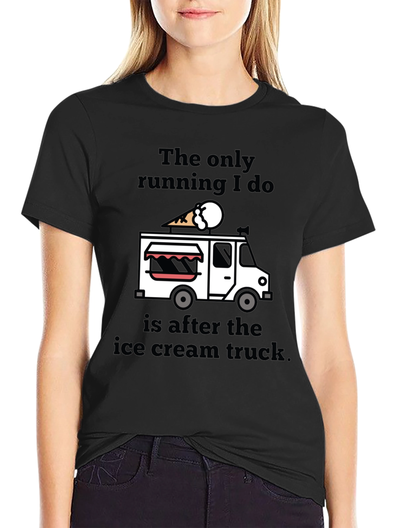 Black Ice Cream Truck T-Shirt view 2