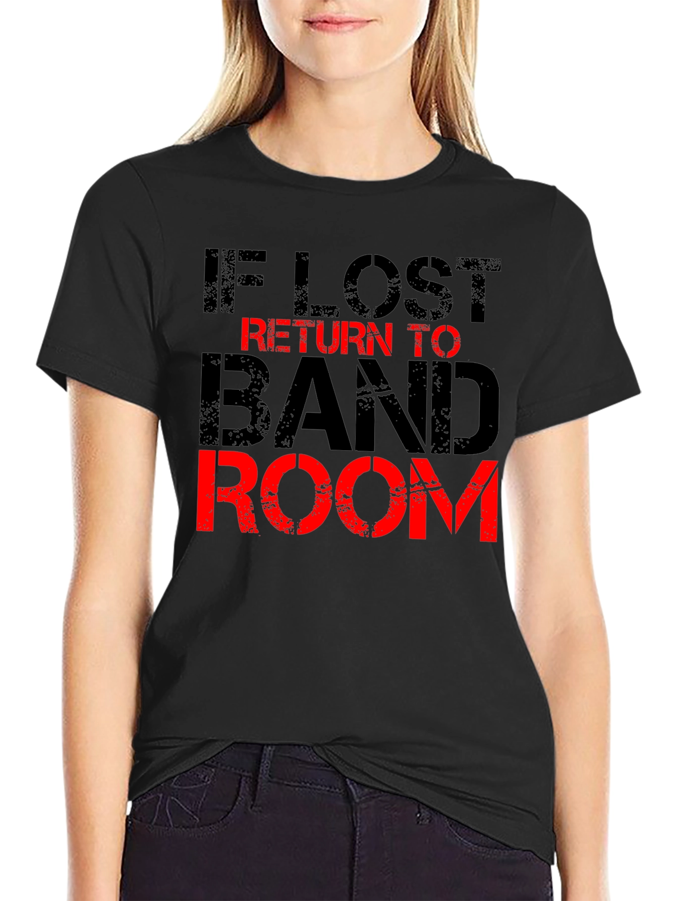 Black If Lost Return to Band Room Graphic Tee view 2