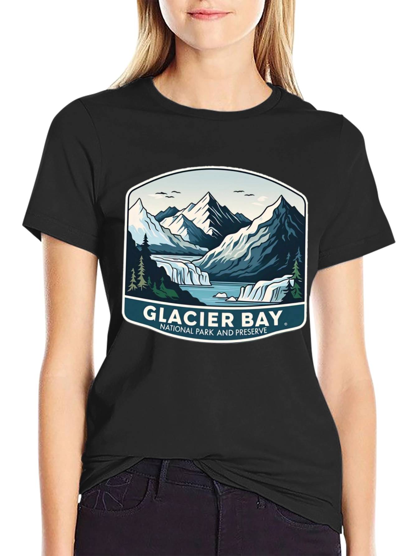 Black Glacier Bay National Park T-Shirt view 2