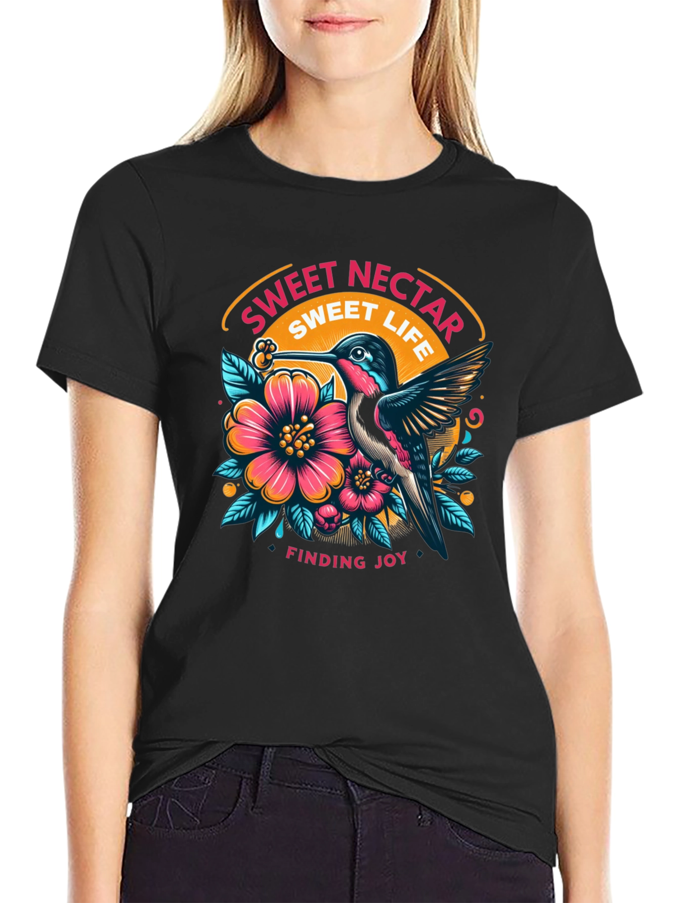 Black Sweet Nectar Life Graphic Tee - Finding Joy view 2