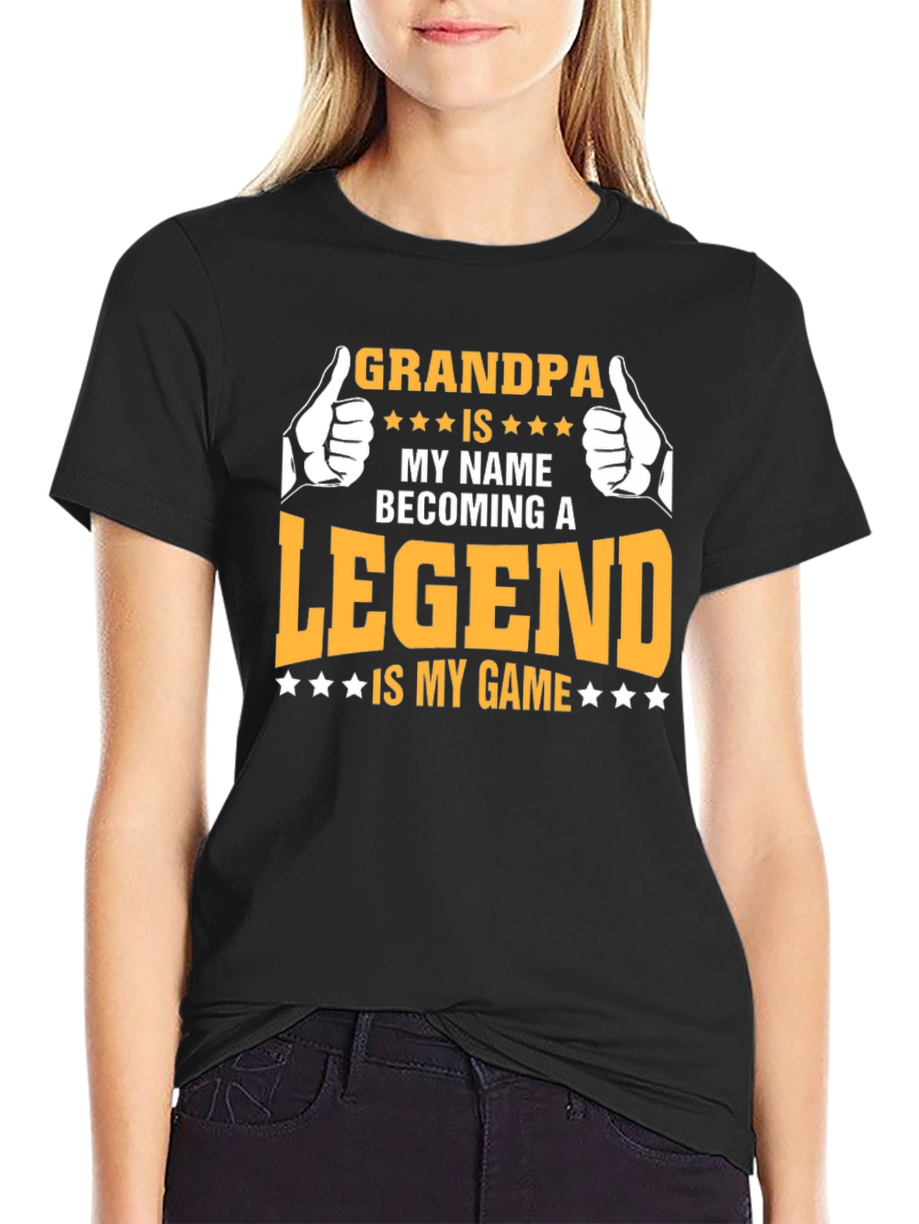 Black Grandpa Legend T-Shirt: Cool Gift for Grandfathers view 2