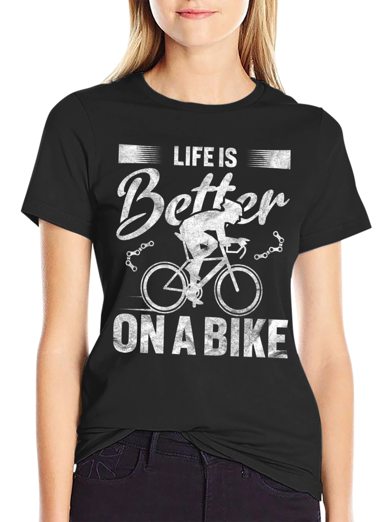 Black Life is Better on a Bike T-Shirt view 2