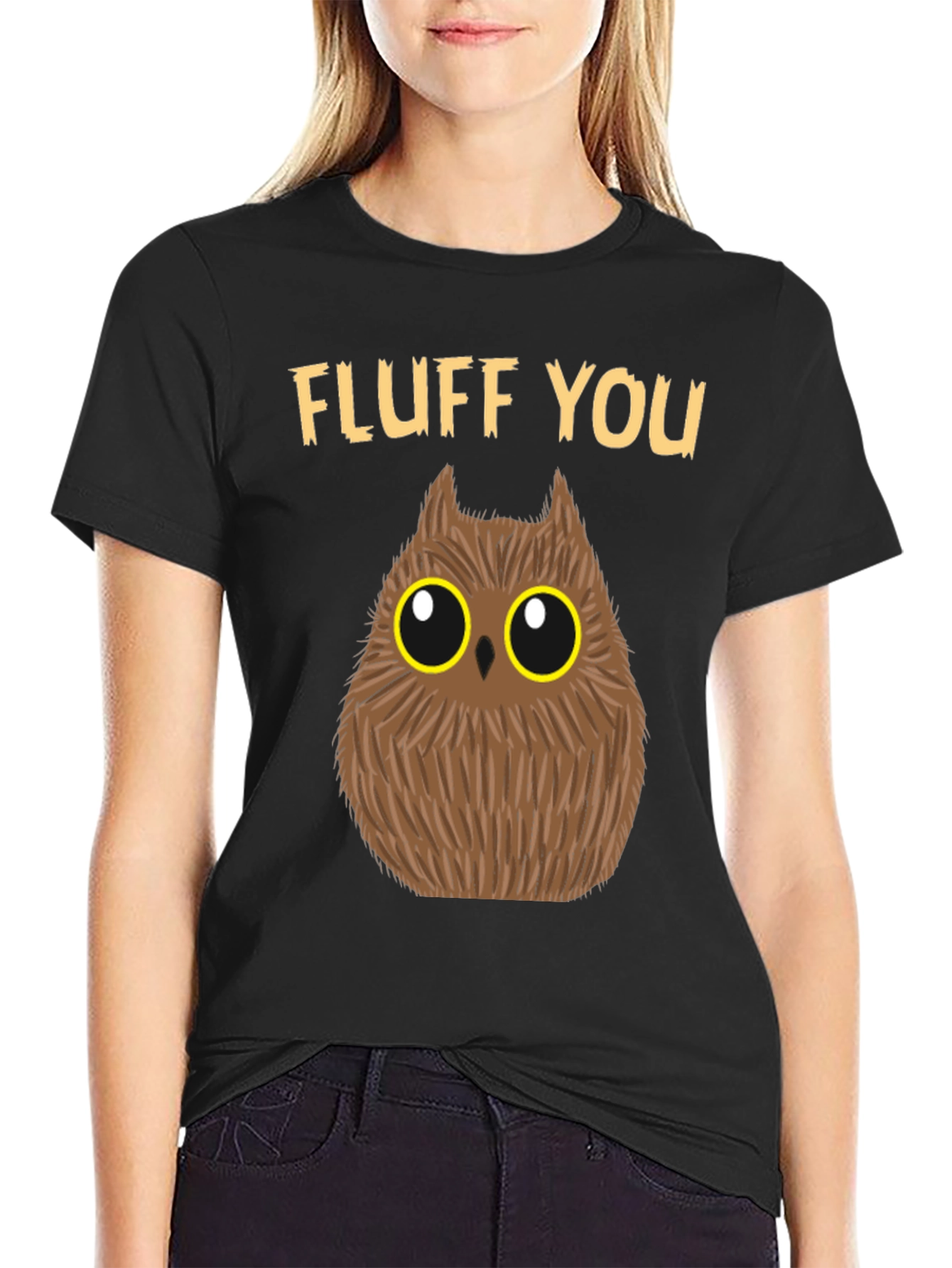 Black Fluff You Owl Graphic Tee view 2