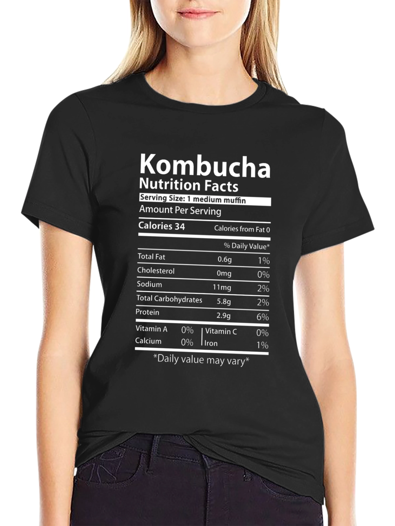 Black Kombucha Nutrition Facts T-Shirt view 2