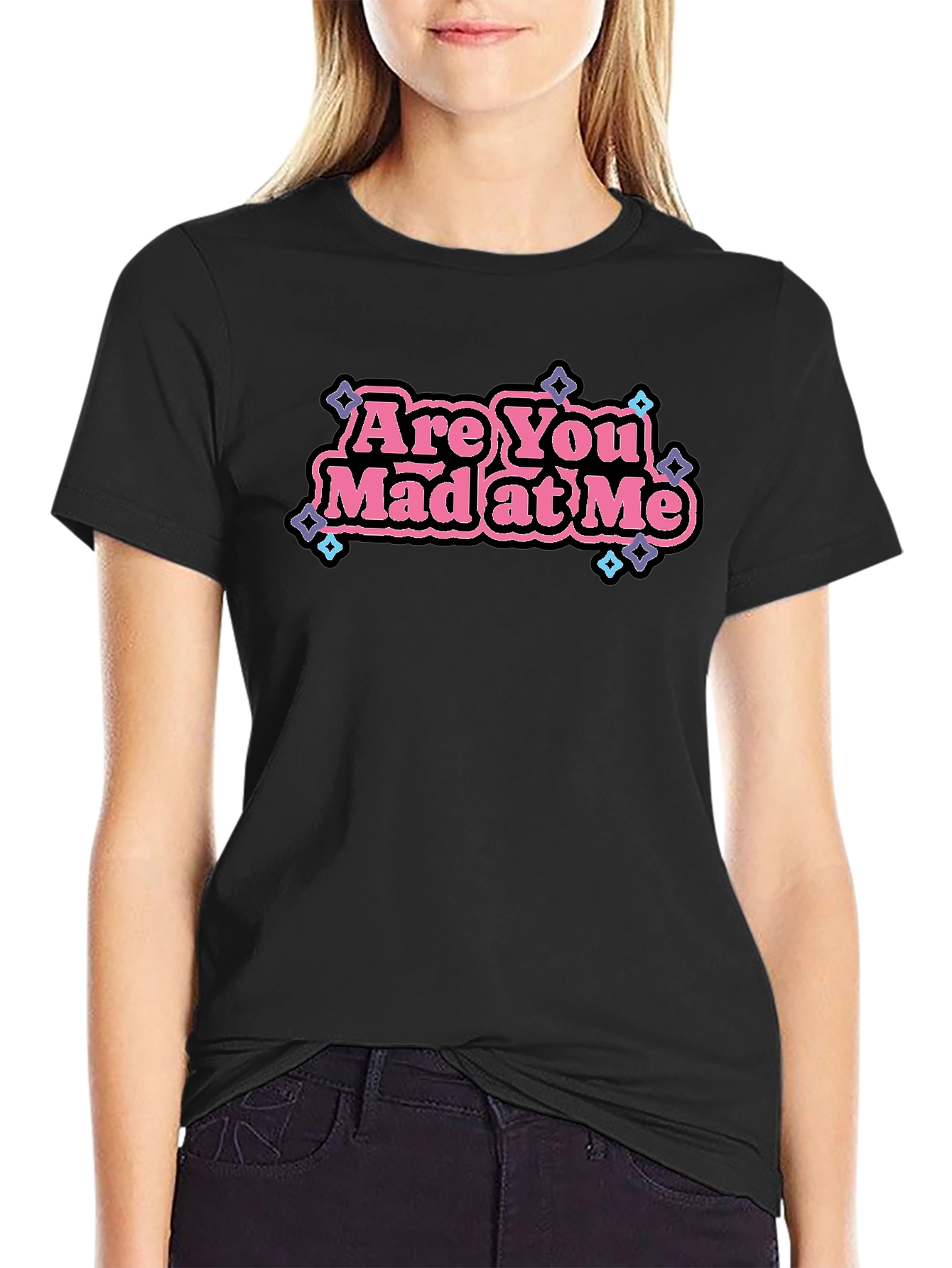 Black Are You Mad At Me Graphic Tee view 2