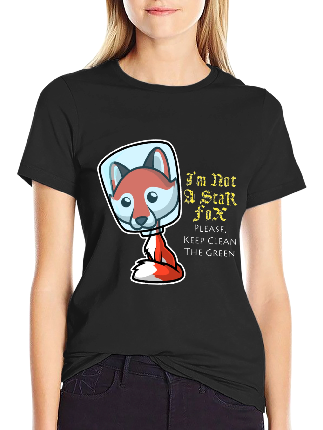 Black I'm Not A Star Fox T-Shirt view 2