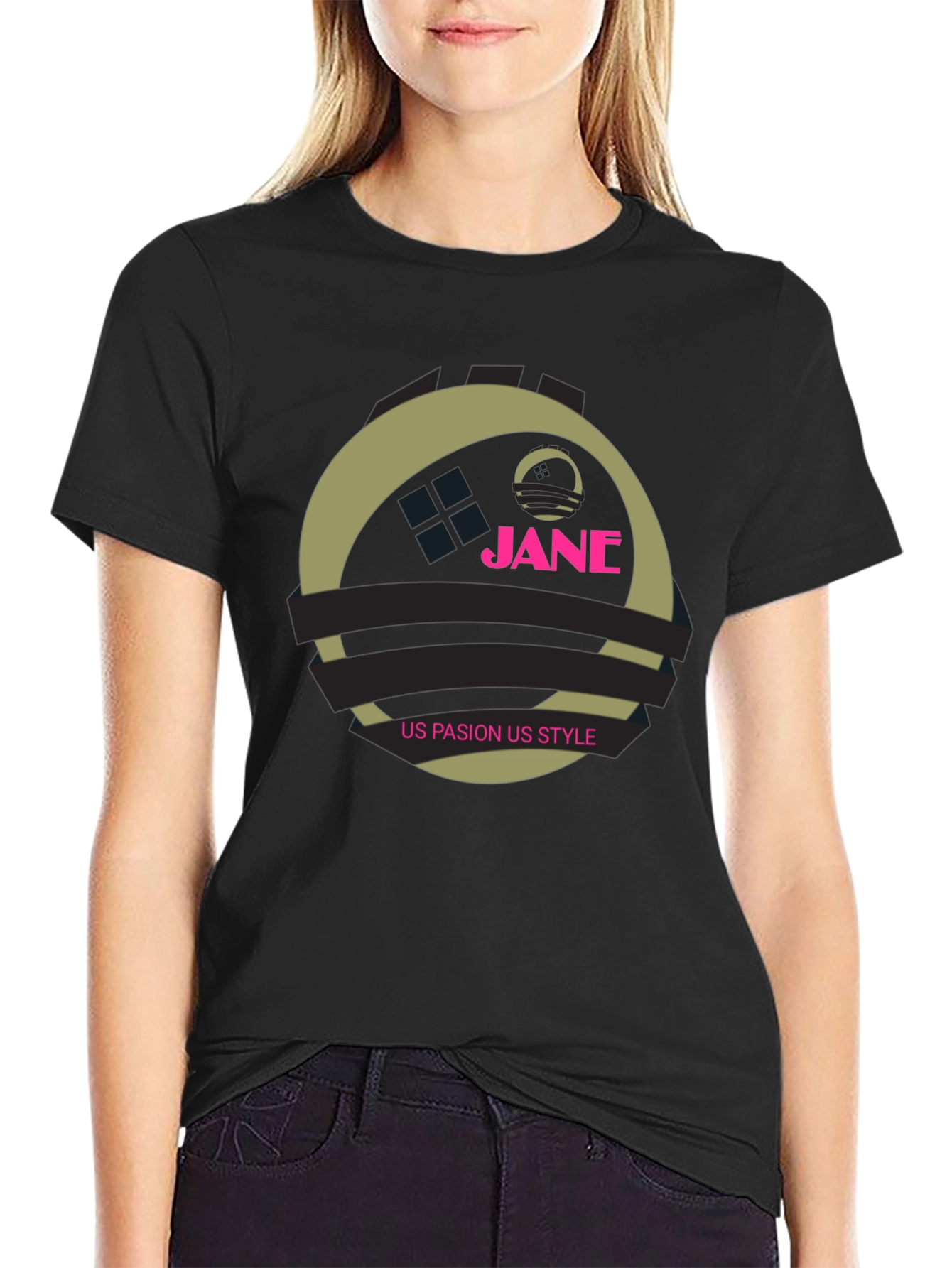 Black Jane US Pasion Style Black Graphic Tee view 2