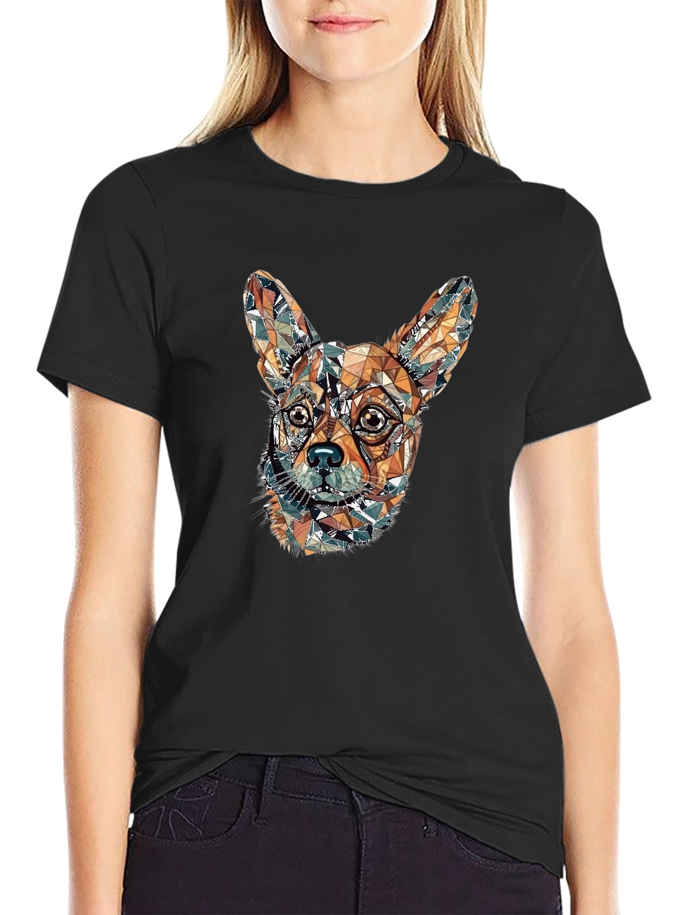 Geometric Chihuahua Graphic Tee - Stylish Dog Lover's Shirt - 2