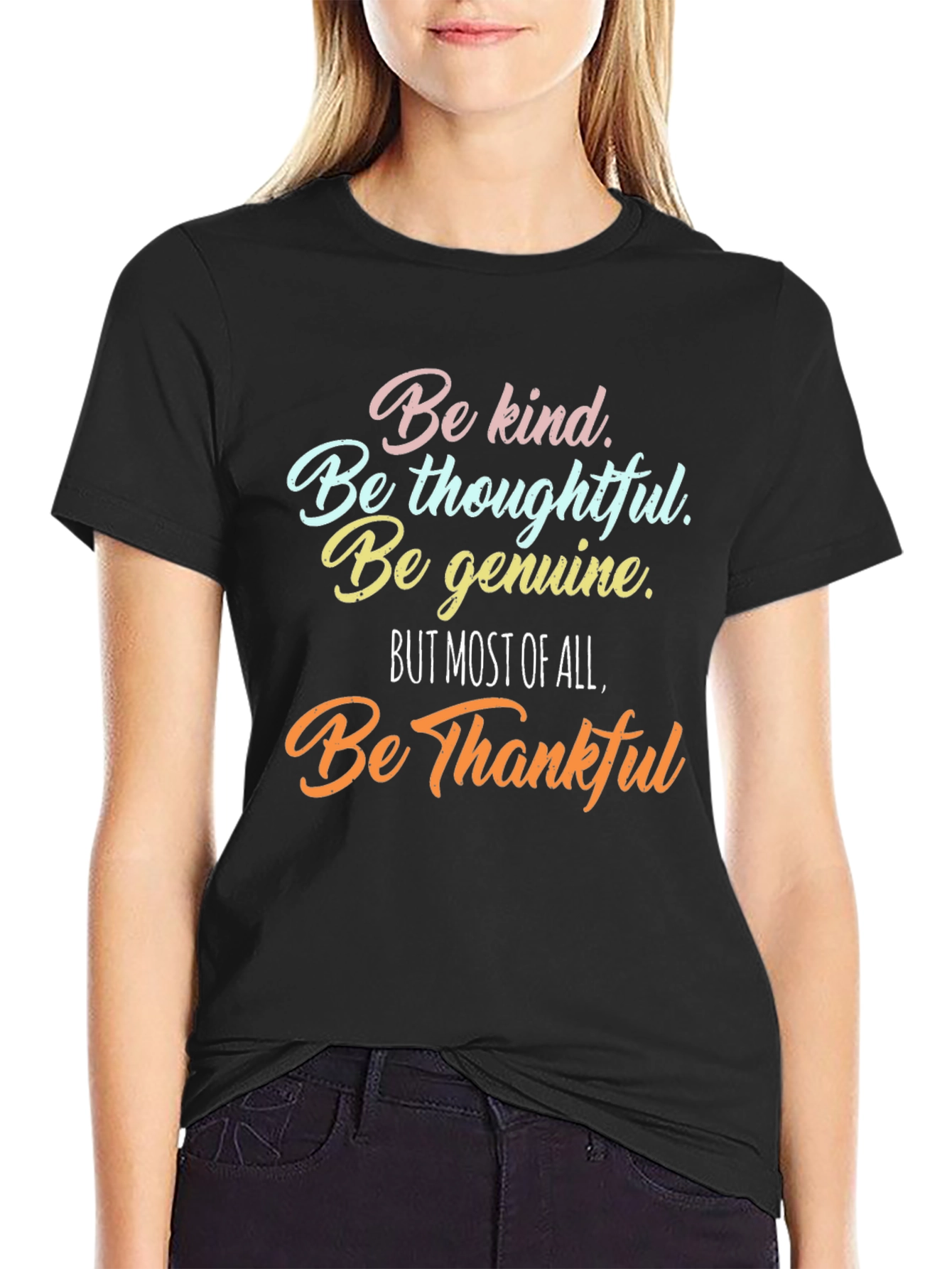 Black Kind Thoughtful Genuine Thankful T-Shirt view 2