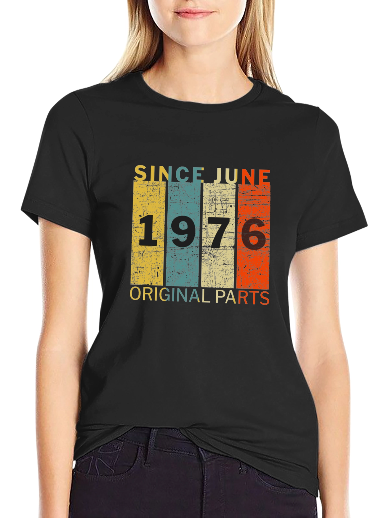 Black Vintage Since June 1976 Original Parts T-Shirt view 2