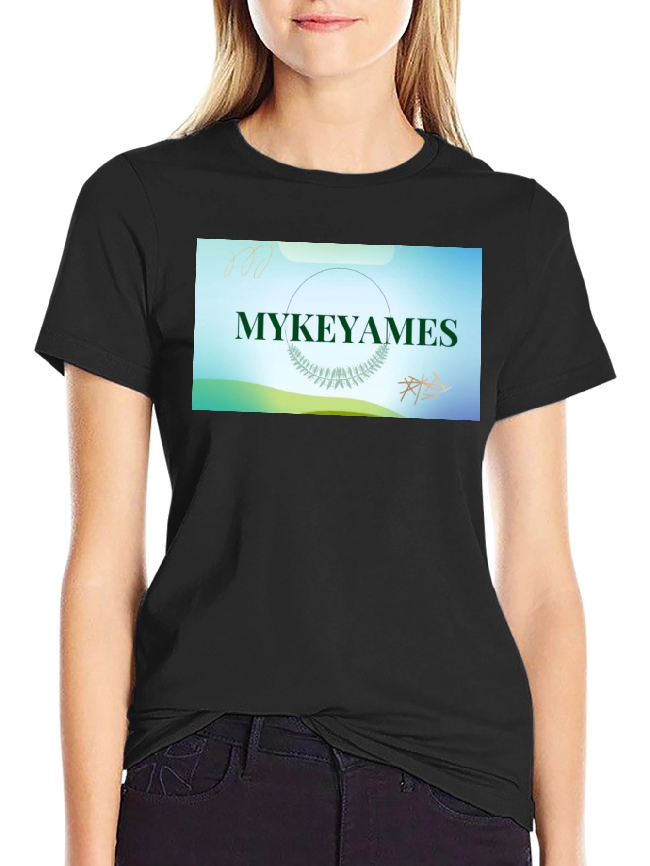 Black Mykeyames Graphic Tee - Trendy Casual Wear view 2