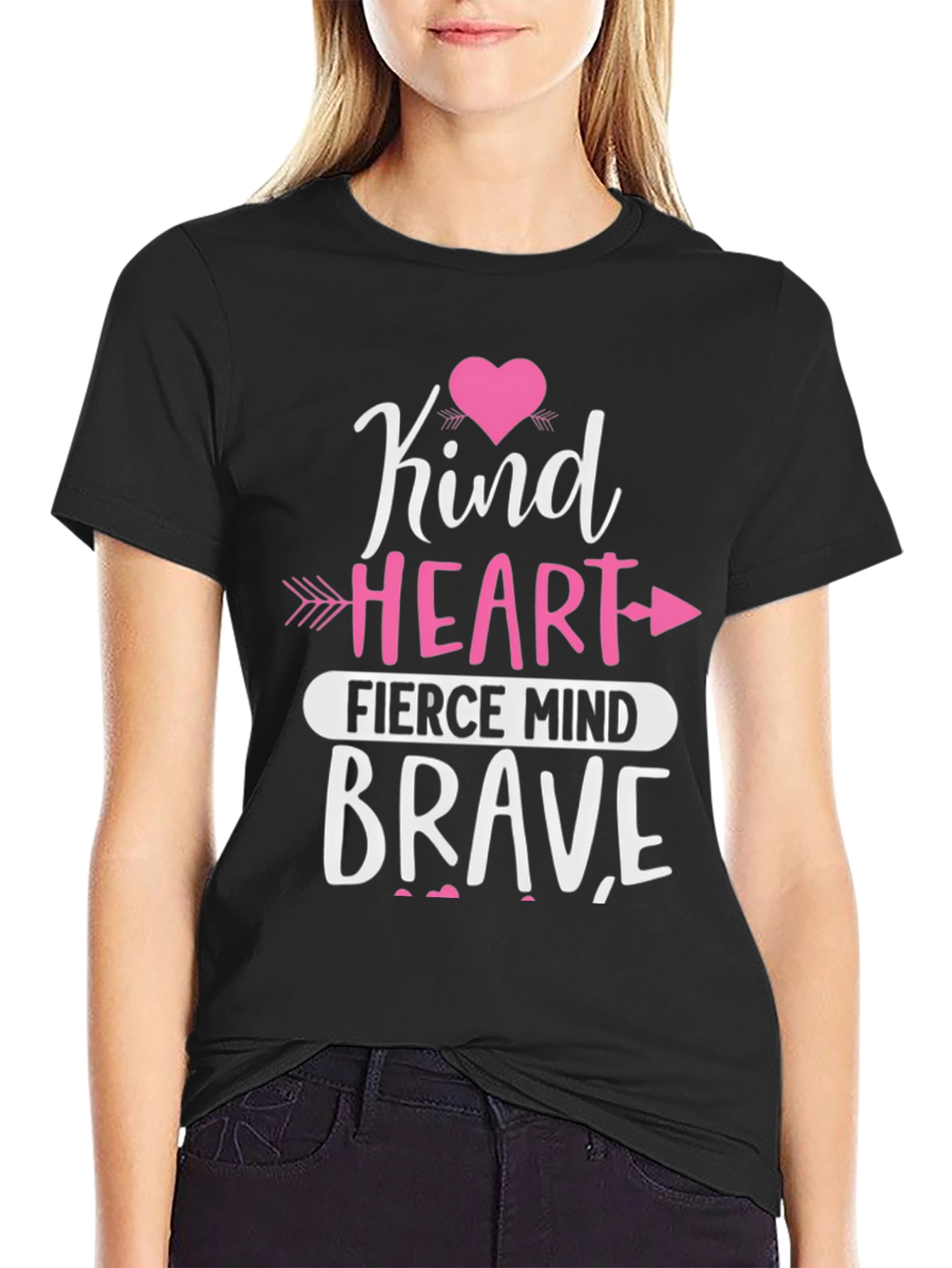 Black Kind Heart Brave Mind Graphic Tee view 2