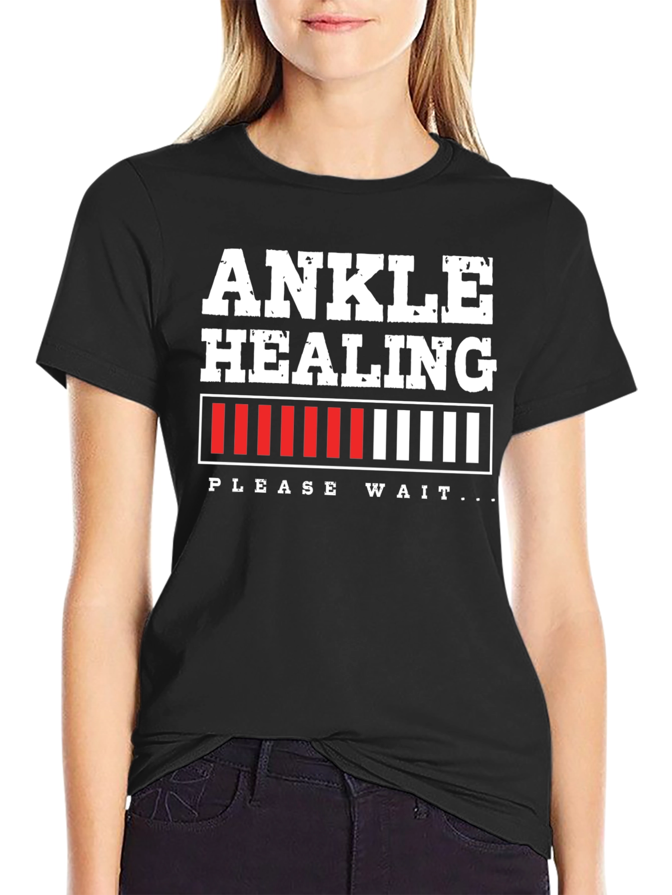 Black Ankle Healing Loading T-Shirt view 2