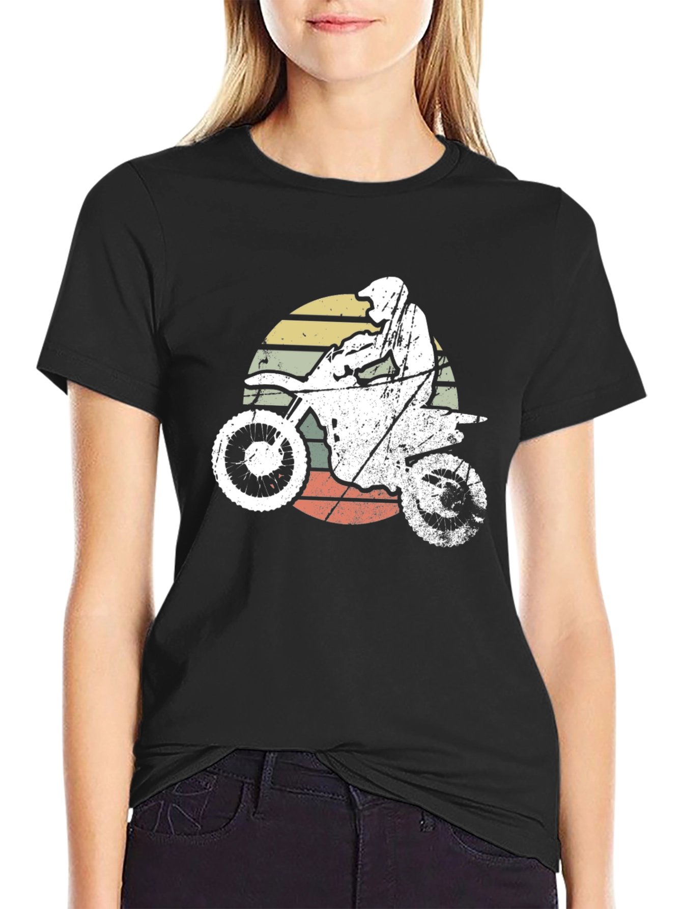 Black Retro Motorcycle T-Shirt - Black view 2