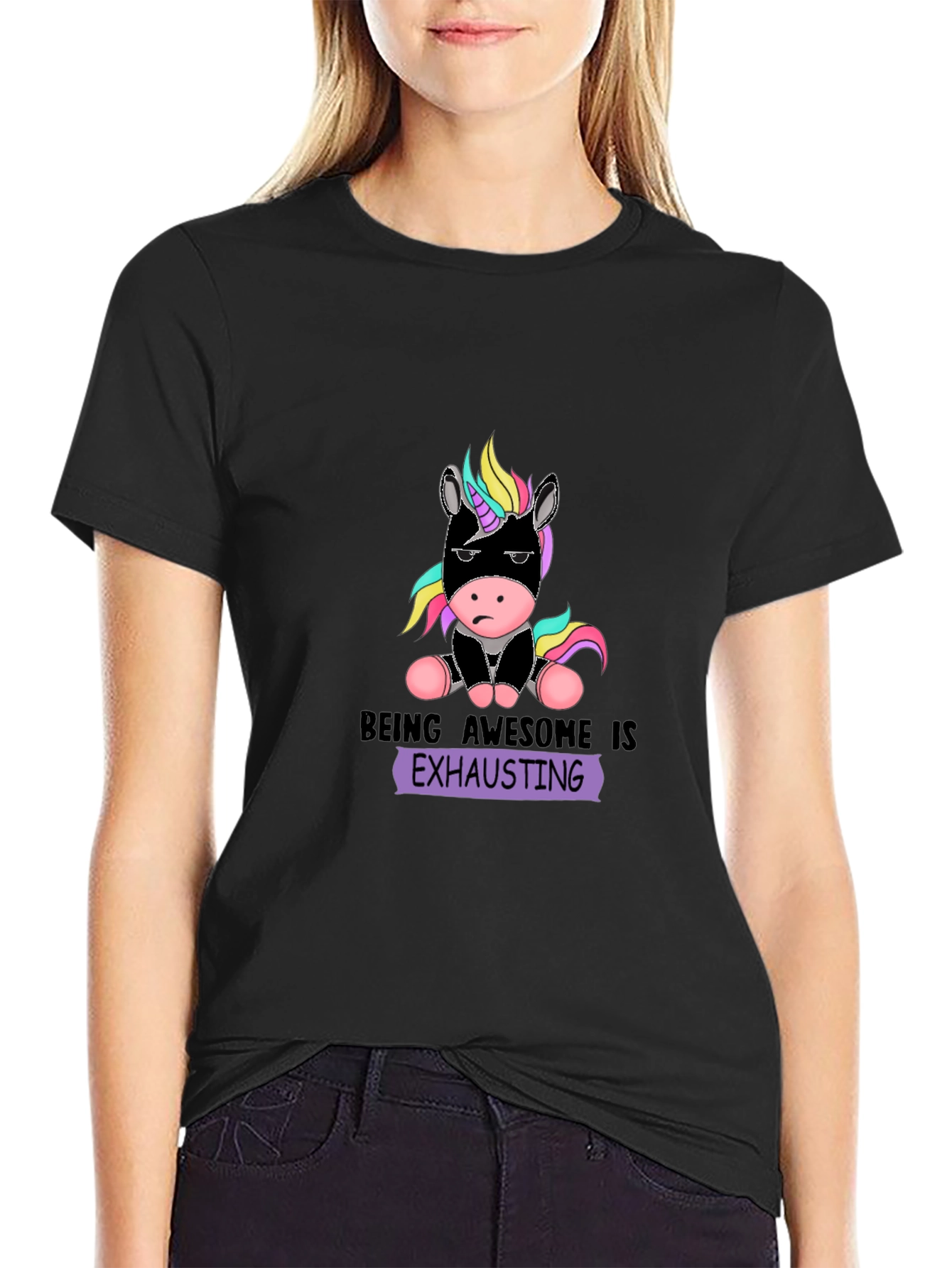 Black Being Awesome Is Exhausting T-Shirt view 2