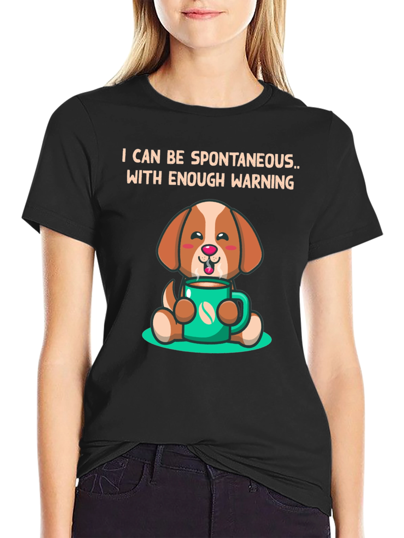 Black Spontaneous Dog Lover T-Shirt view 2