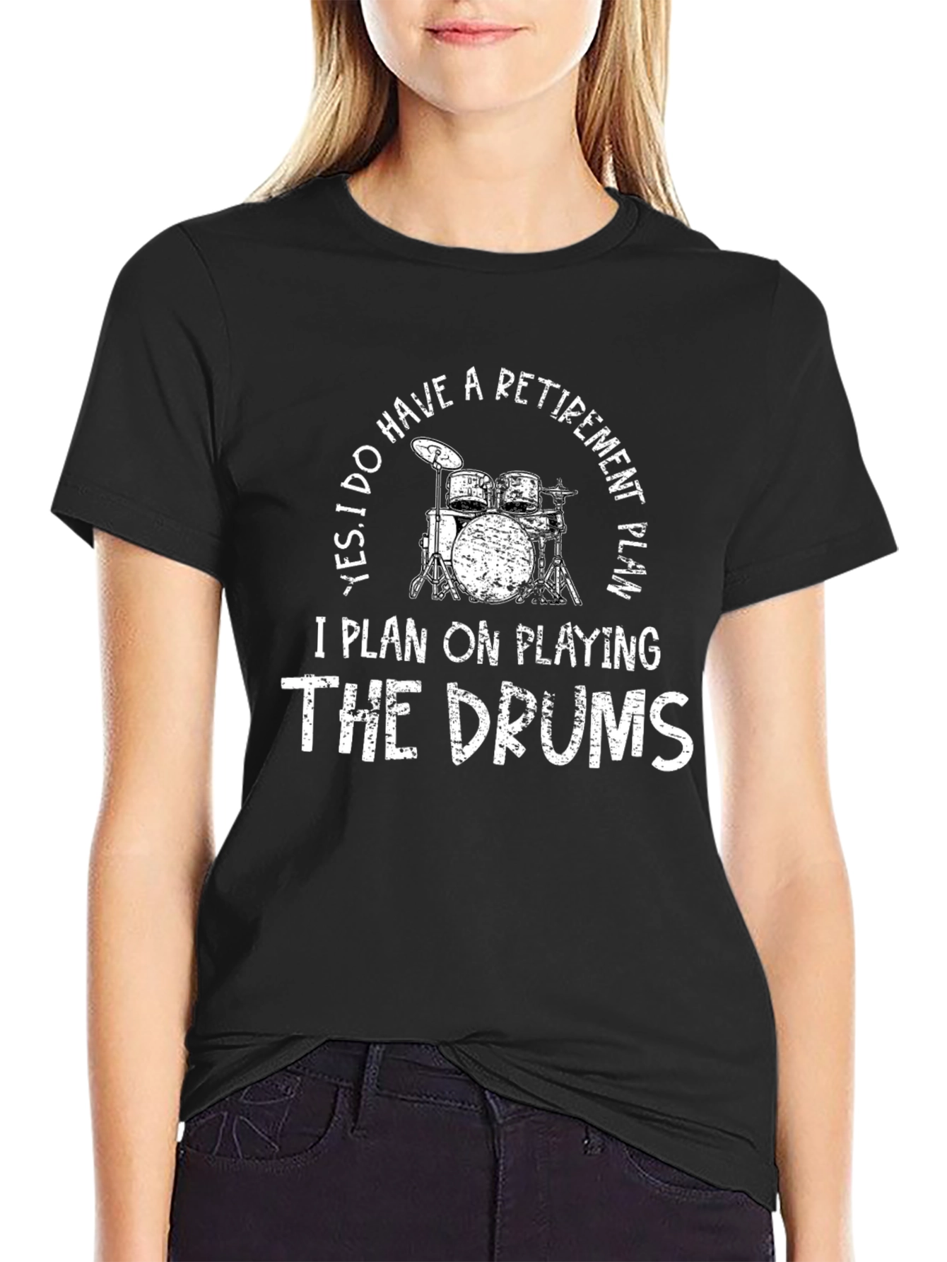 Black Drummer Retirement Plan Graphic Tee view 2