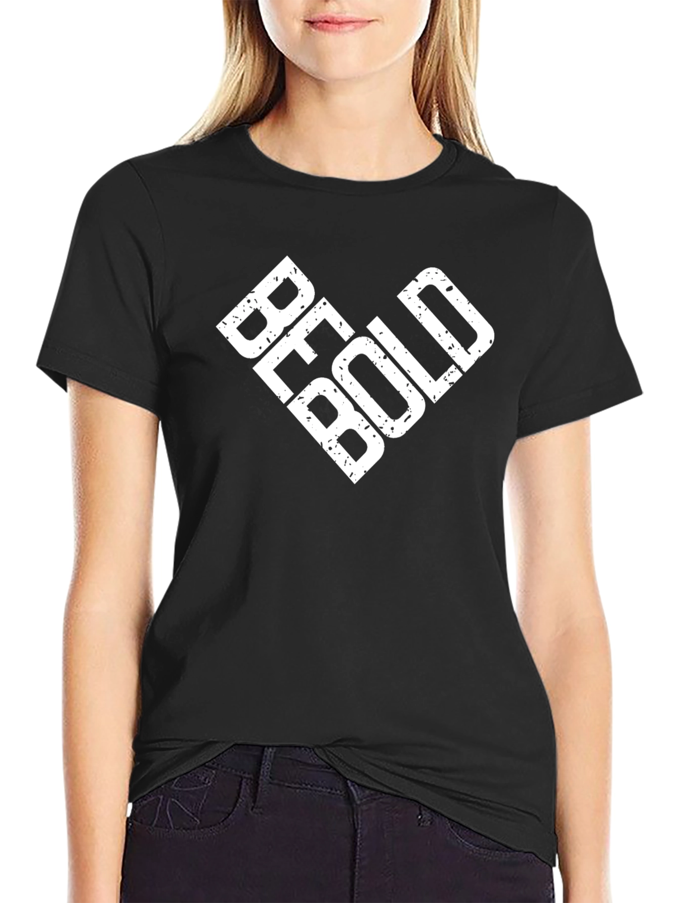Black Be Bold Graphic Tee - Stylish Cotton T-Shirt view 2