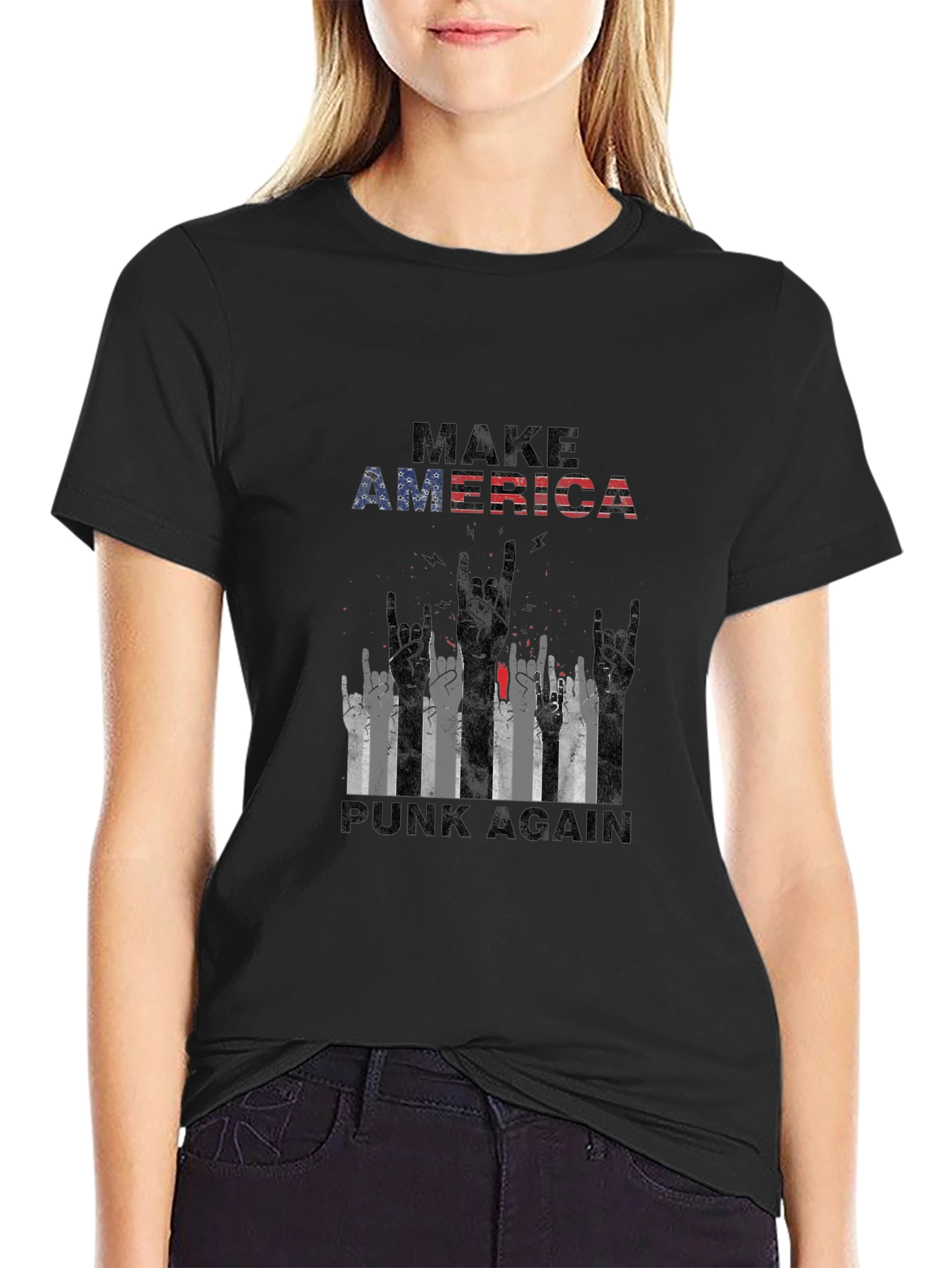 Black Make America Punk Again Graphic Tee view 2
