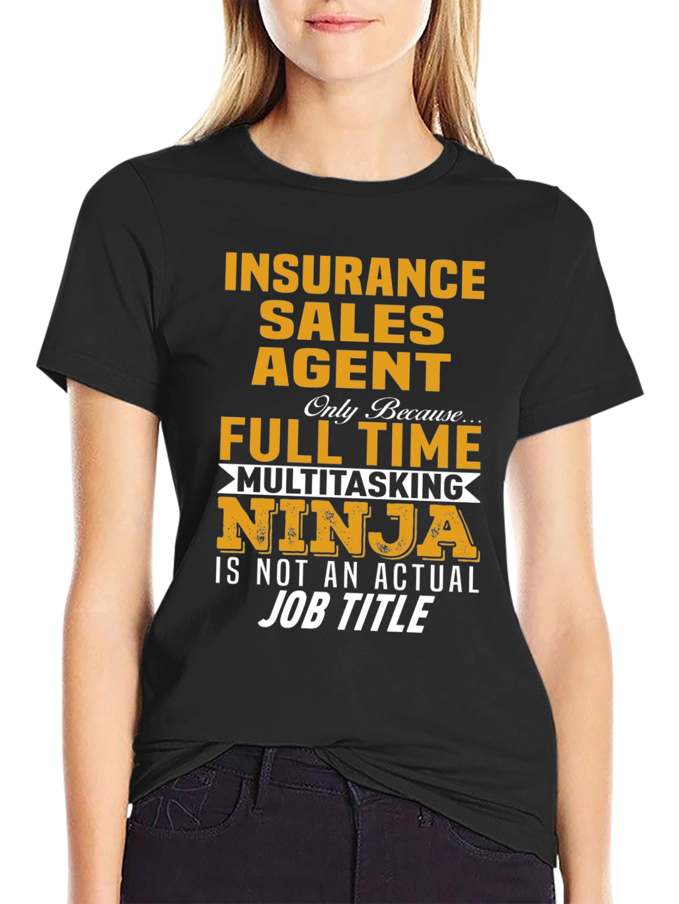 Black Insurance Sales Agent Novelty Graphic T-Shirt view 2