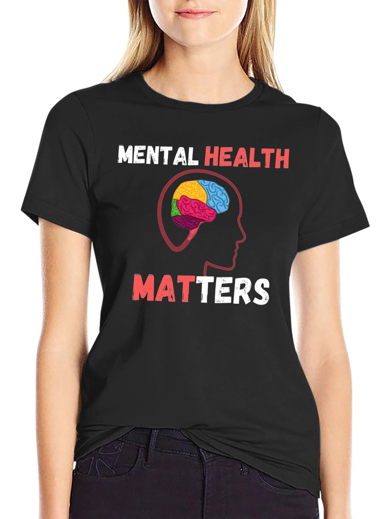 Black Mental Health Matters Graphic Tee - Unisex view 2