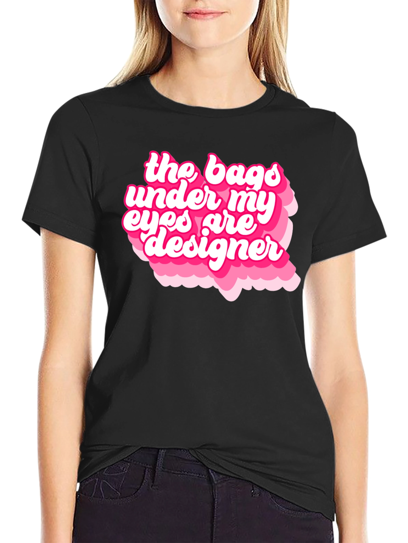 Black Designer Bags Under My Eyes Graphic T-Shirt view 2