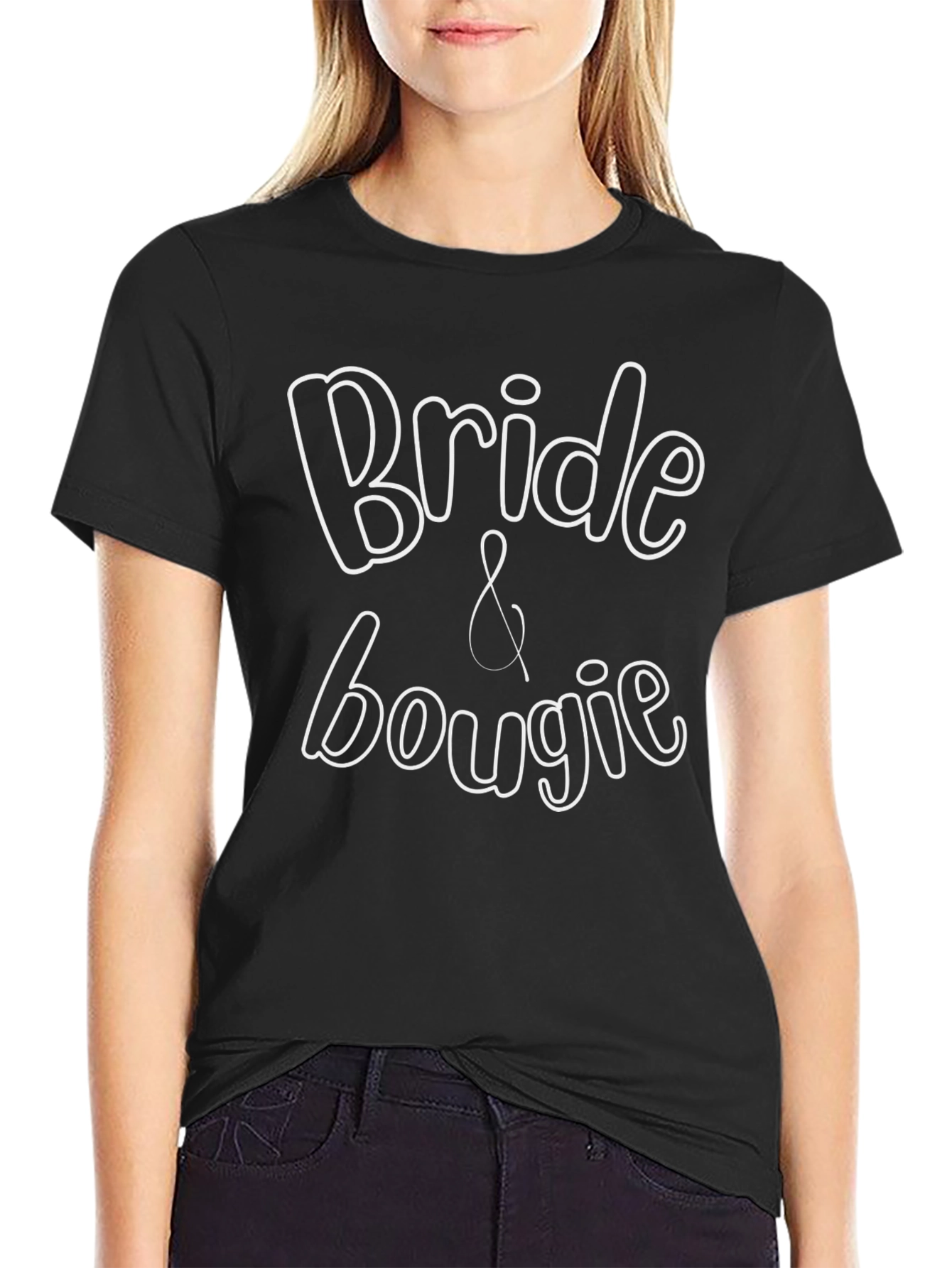Black Bride & Bougie Black T-Shirt - Bachelorette Party Tee view 2