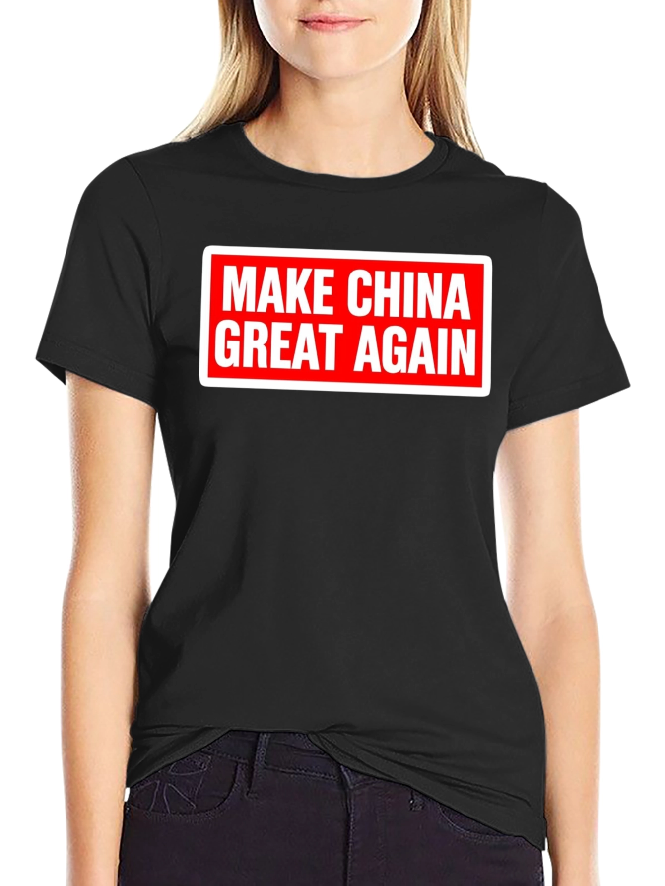 Black Make China Great Again T-Shirt - Political Statement Tee view 2