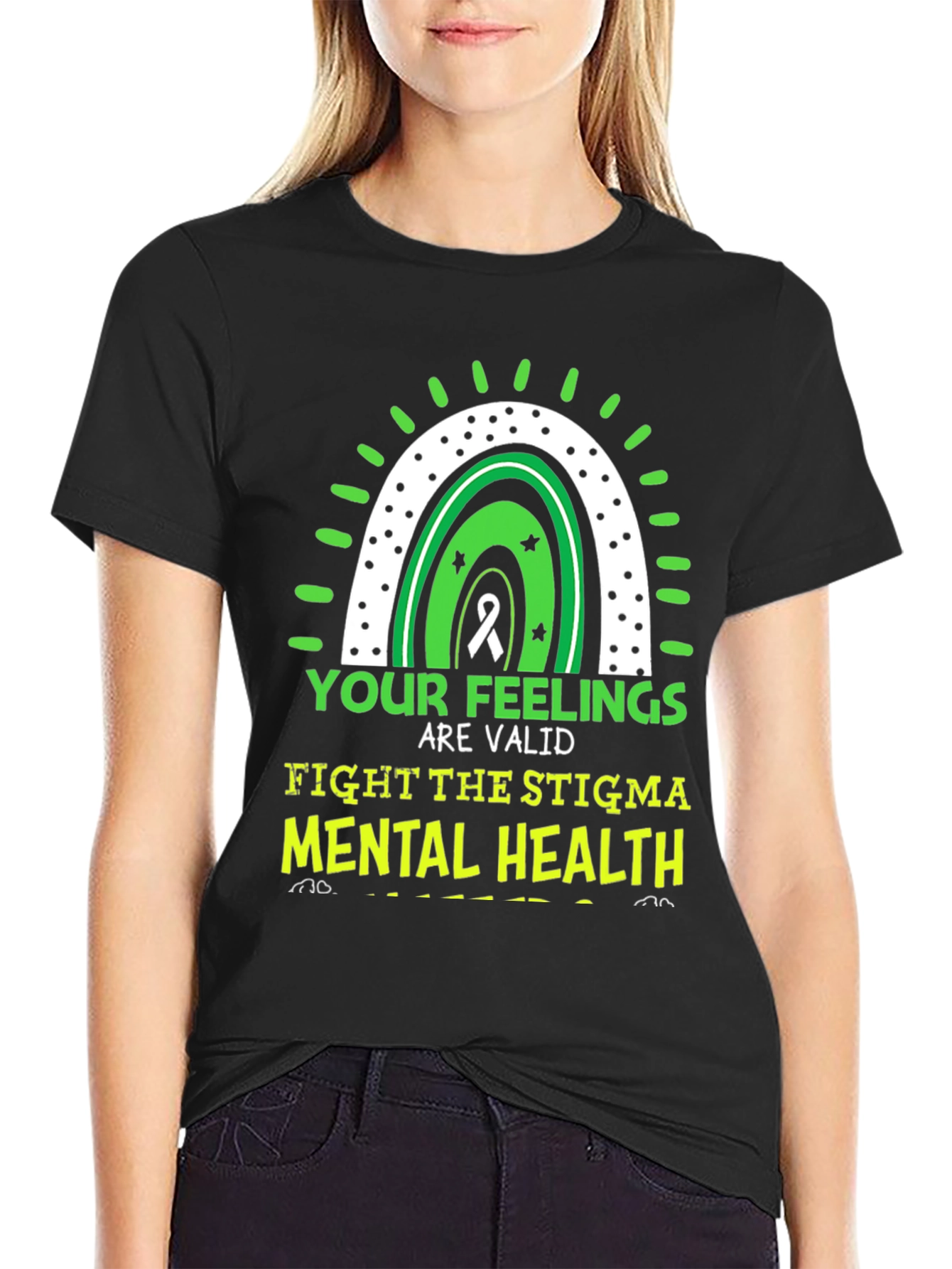 Black Mental Health Awareness Graphic Tee view 2
