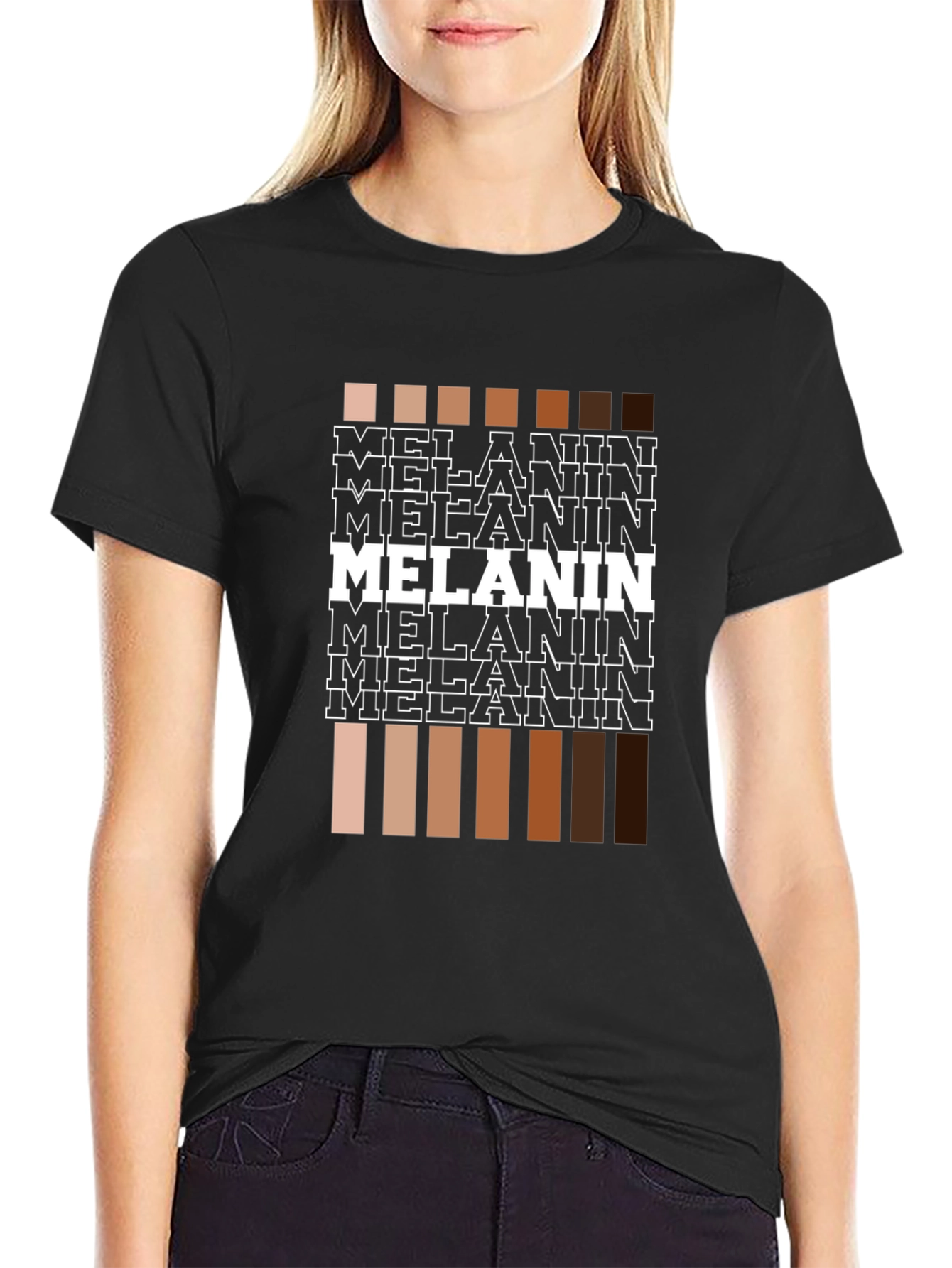 Black Melanin Shades Graphic Tee - Unisex Black T-Shirt view 2