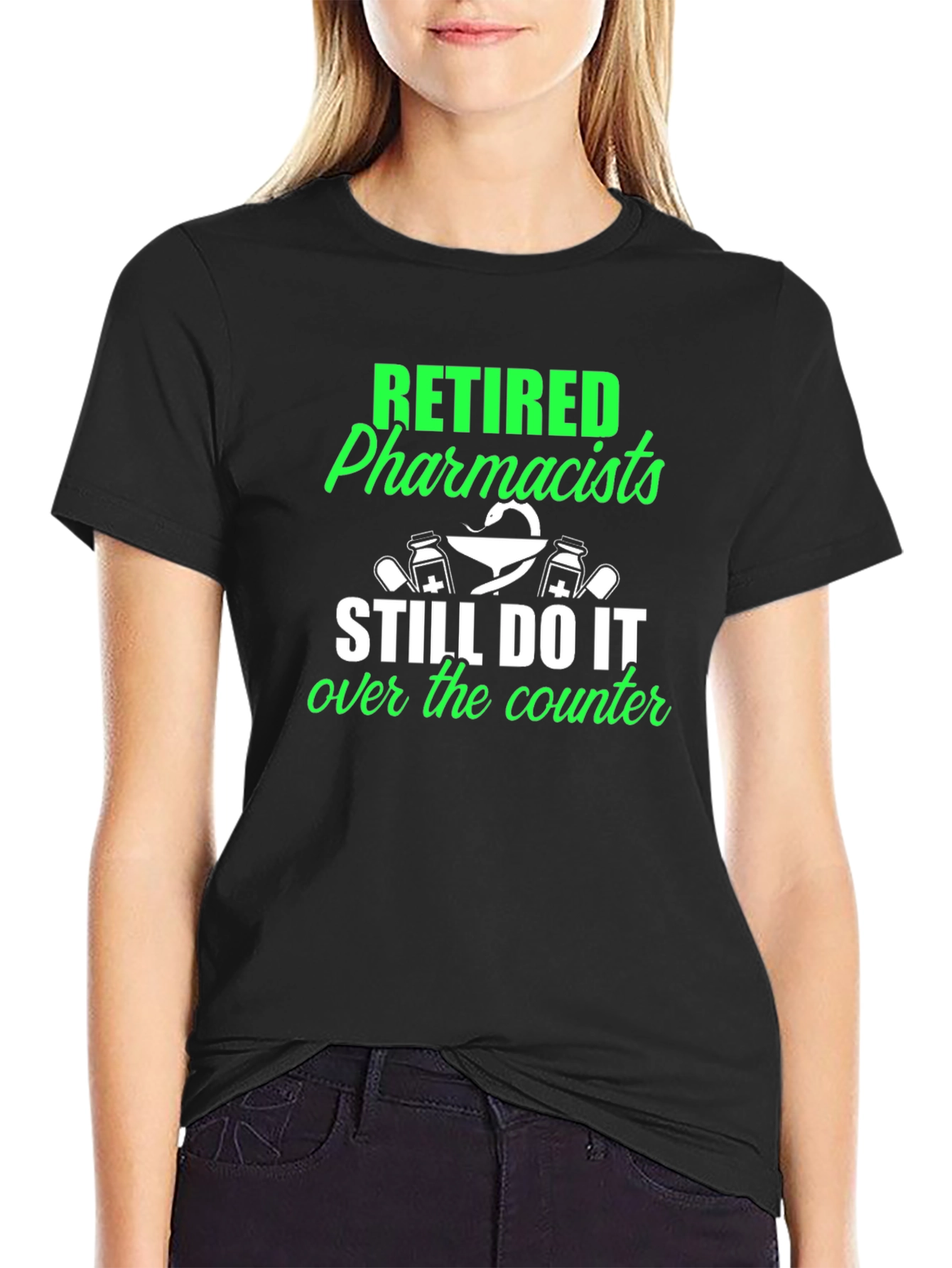 Black Retired Pharmacists T-Shirt - Novelty Gift Idea view 2