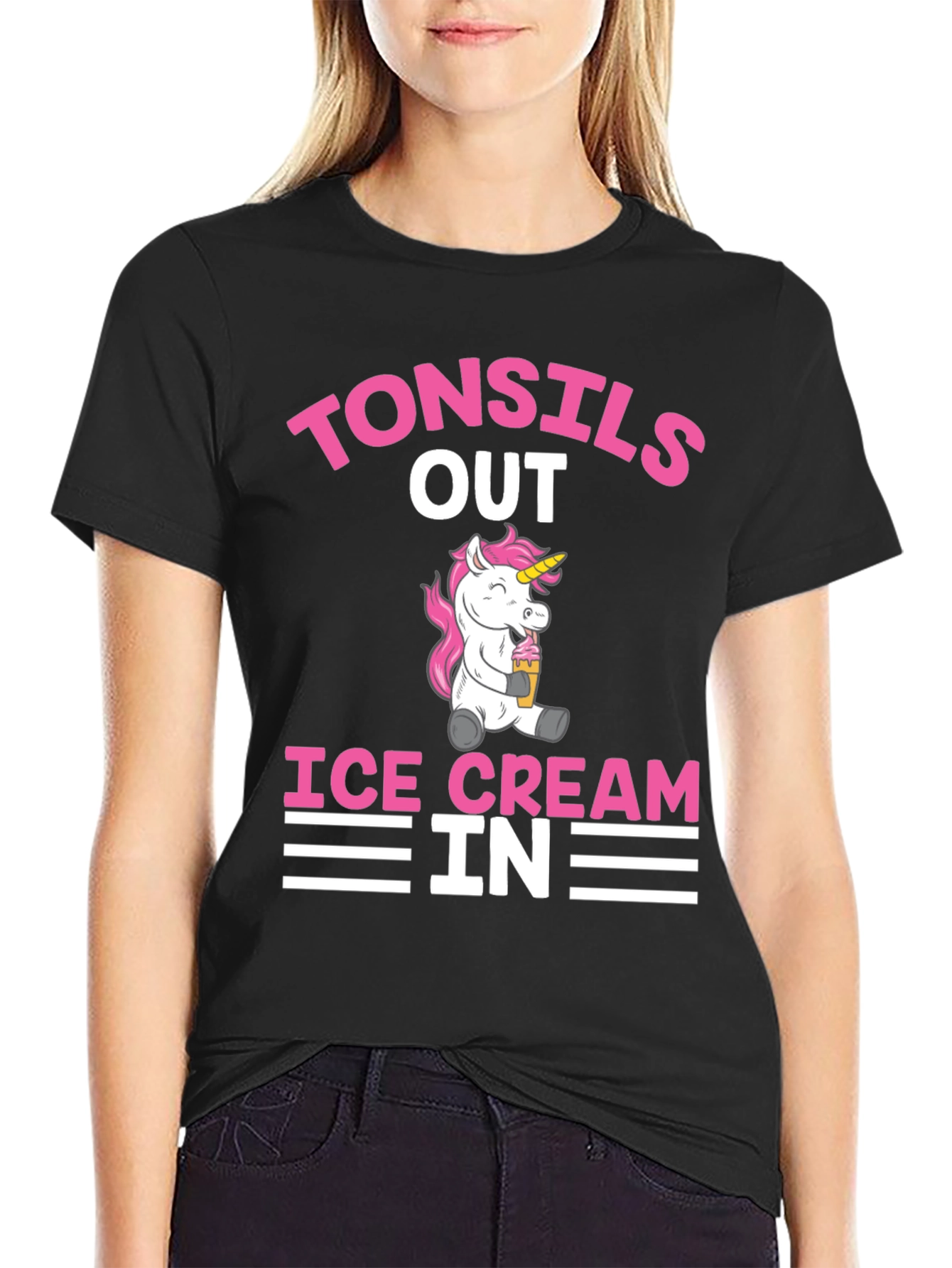 Black Tonsils Out Ice Cream In Funny Graphic Tee view 2