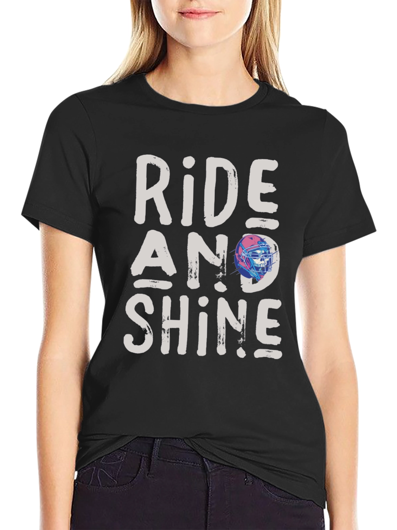 Black Ride and Shine Graphic T-Shirt view 2