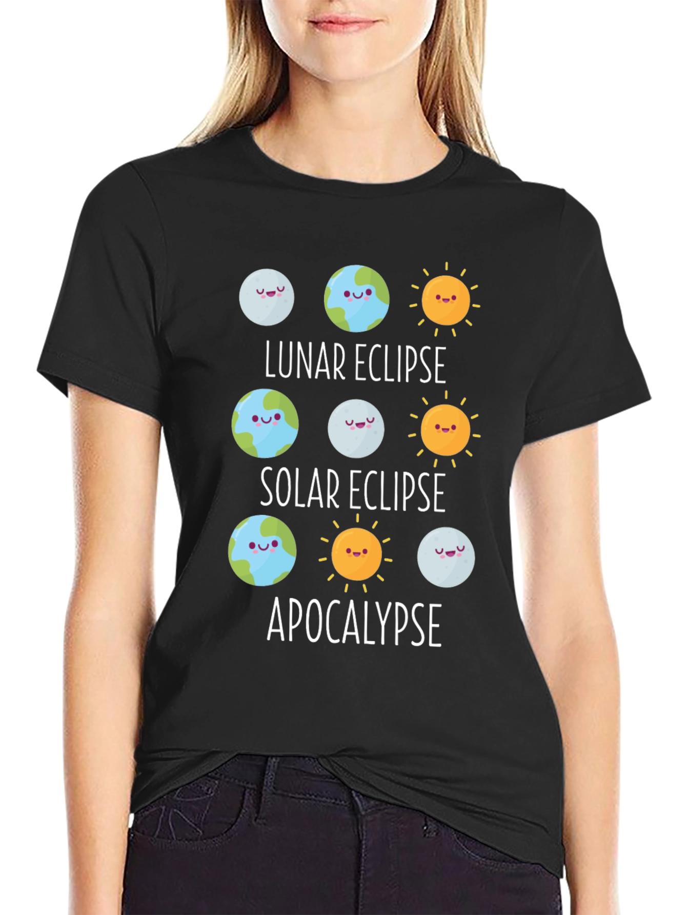 Black Eclipse & Apocalypse Graphic T-Shirt - Funny Astronomy Tee view 2
